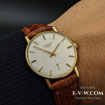 55 Years Old Vintage Longines Classic / 18K solid Gold / Cal. 490 / Vintage 1969