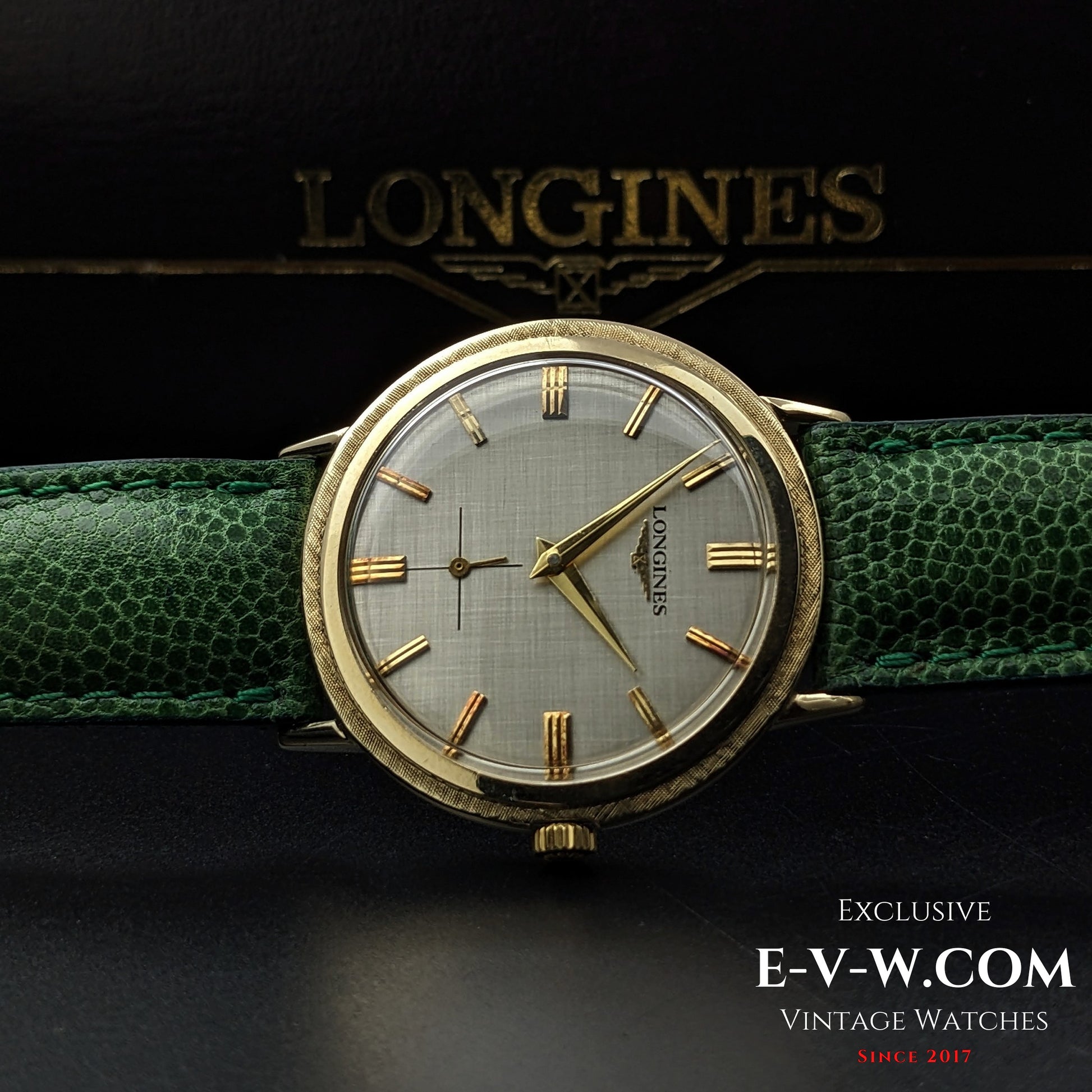 66 Years Old Vintage 1958 Longines 14k Gold / Art Deco Textured Bezel / Brushed Dial / Cal. 32Z