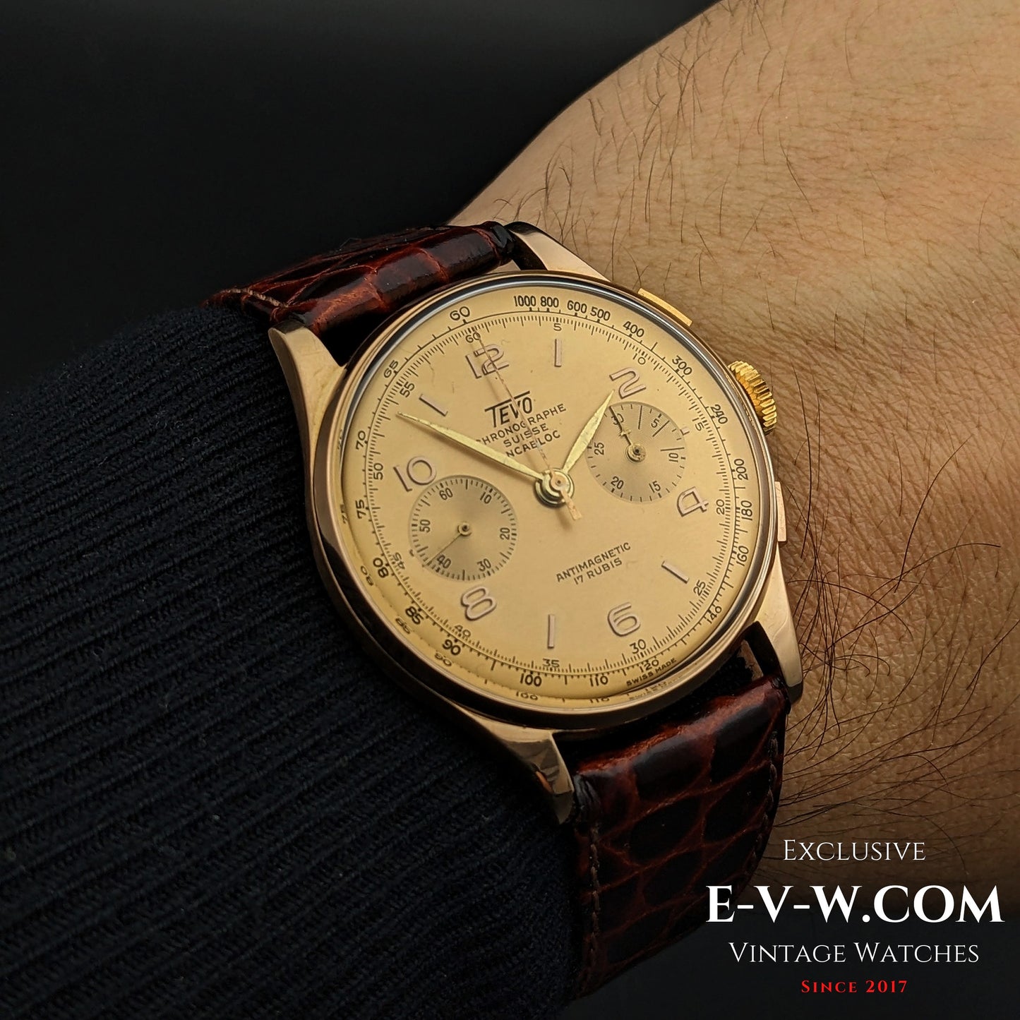 84 Vintage Chronographe SUISSE INCABLOC / 18K Pink Gold / Jumbo / Cal. Vintage 1940