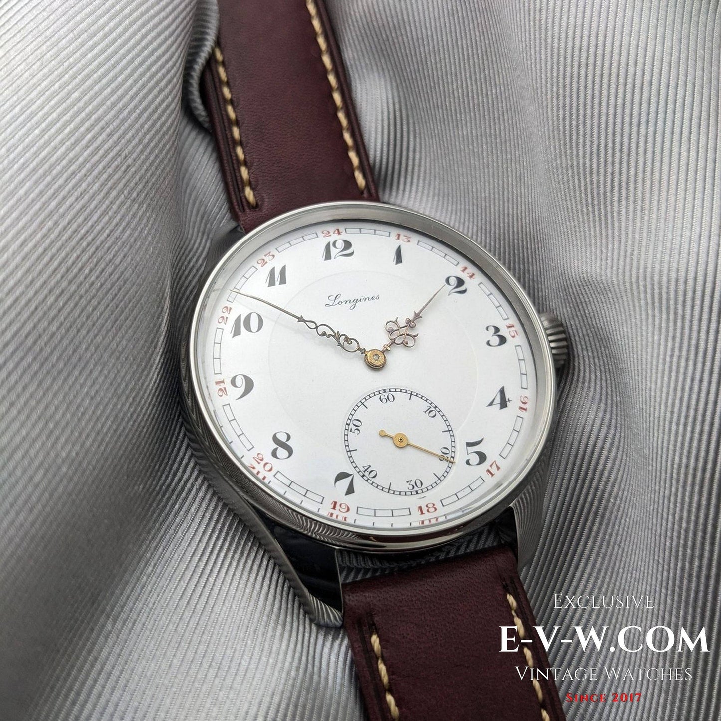 Antique Longines Watch 1908 Enamel Dial  / Serviced