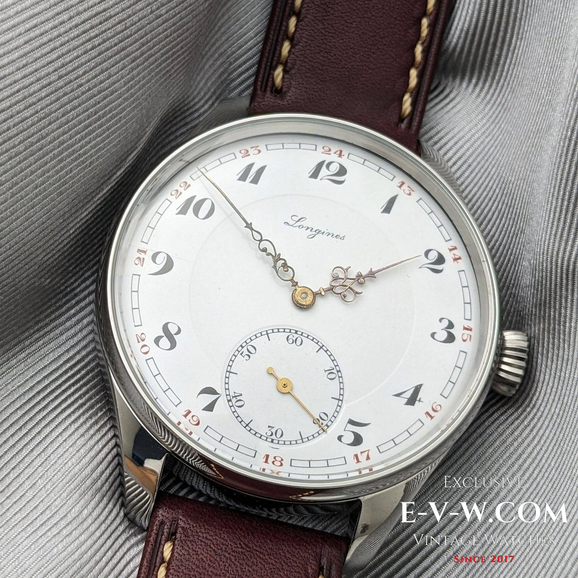 Antique Longines Watch 1908 Enamel Dial  / Serviced