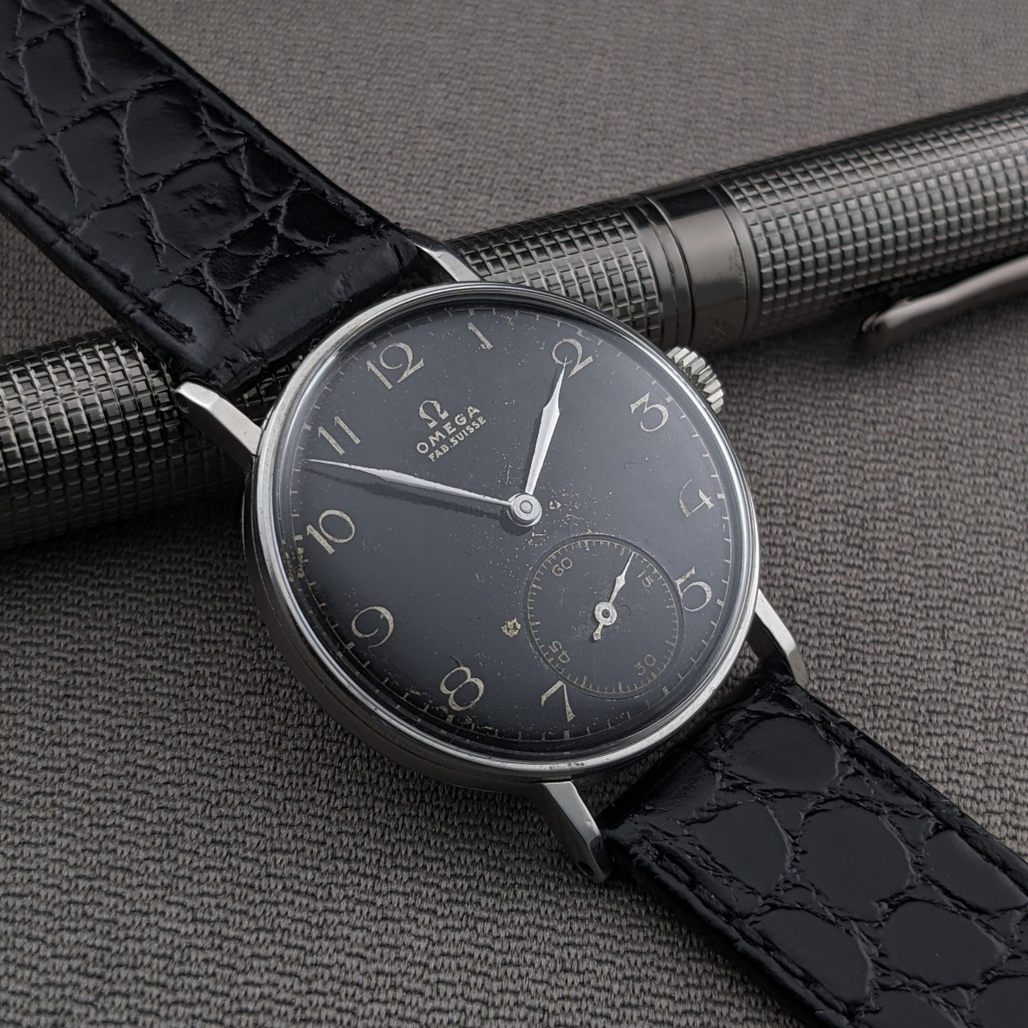 87 Years Old WWII Omega / Vintage 1939 Watch / Cal 26.5 SOB T3 Movement / Serviced vintage watch