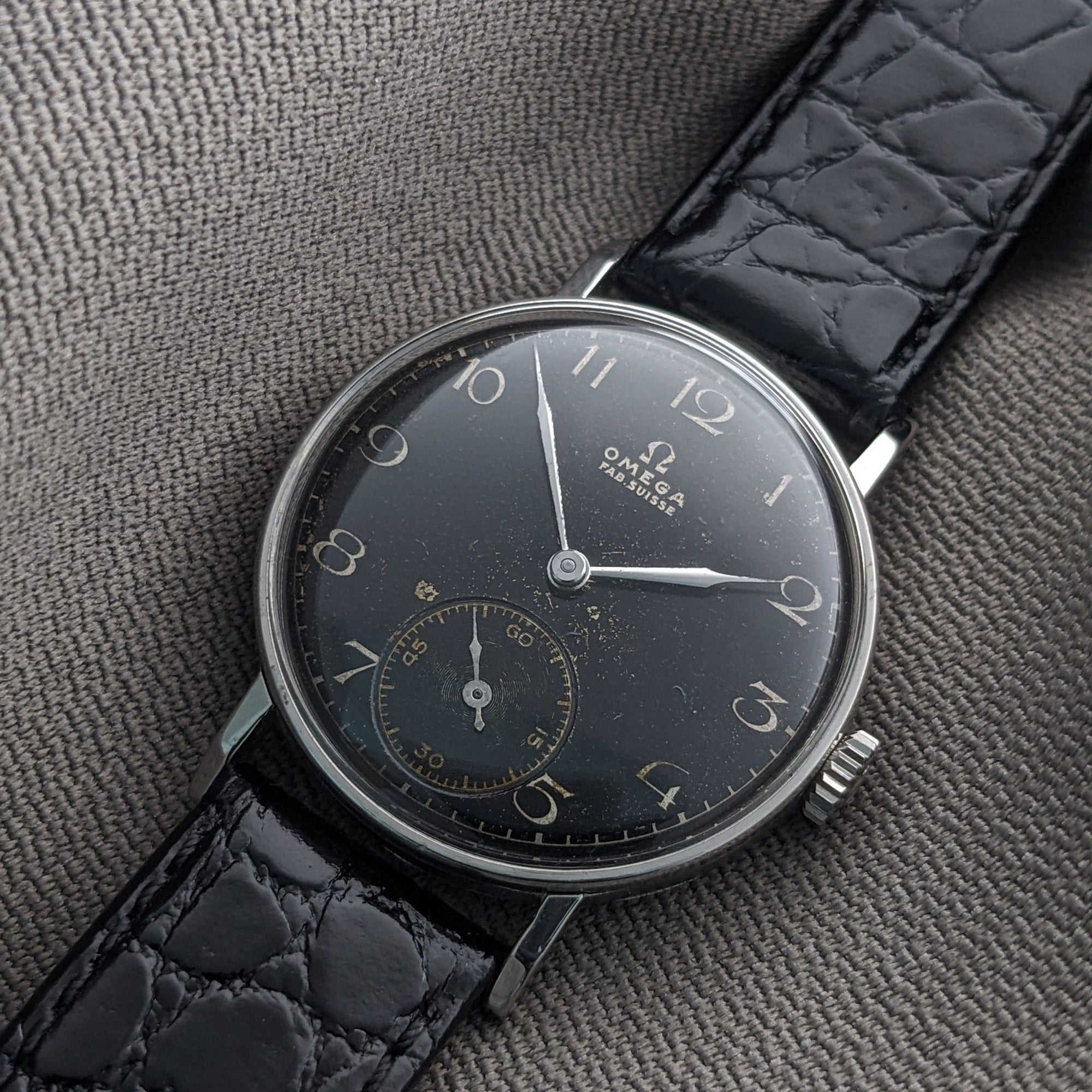 87 Years Old WWII Omega / Vintage 1939 Watch / Cal 26.5 SOB T3 Movement / Serviced vintage watch