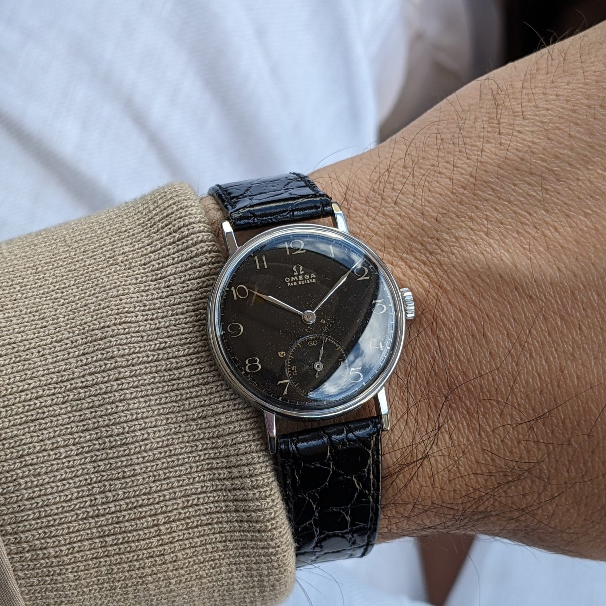 87 Years Old WWII Omega / Vintage 1939 Watch / Cal 26.5 SOB T3 Movement / Serviced vintage watch