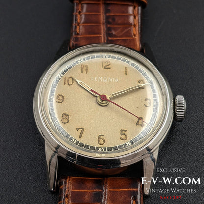 84 Years Old Vintage Lemania WWII / two-tone dial Ref. 192H / Cal. S27 / Vintage 1940