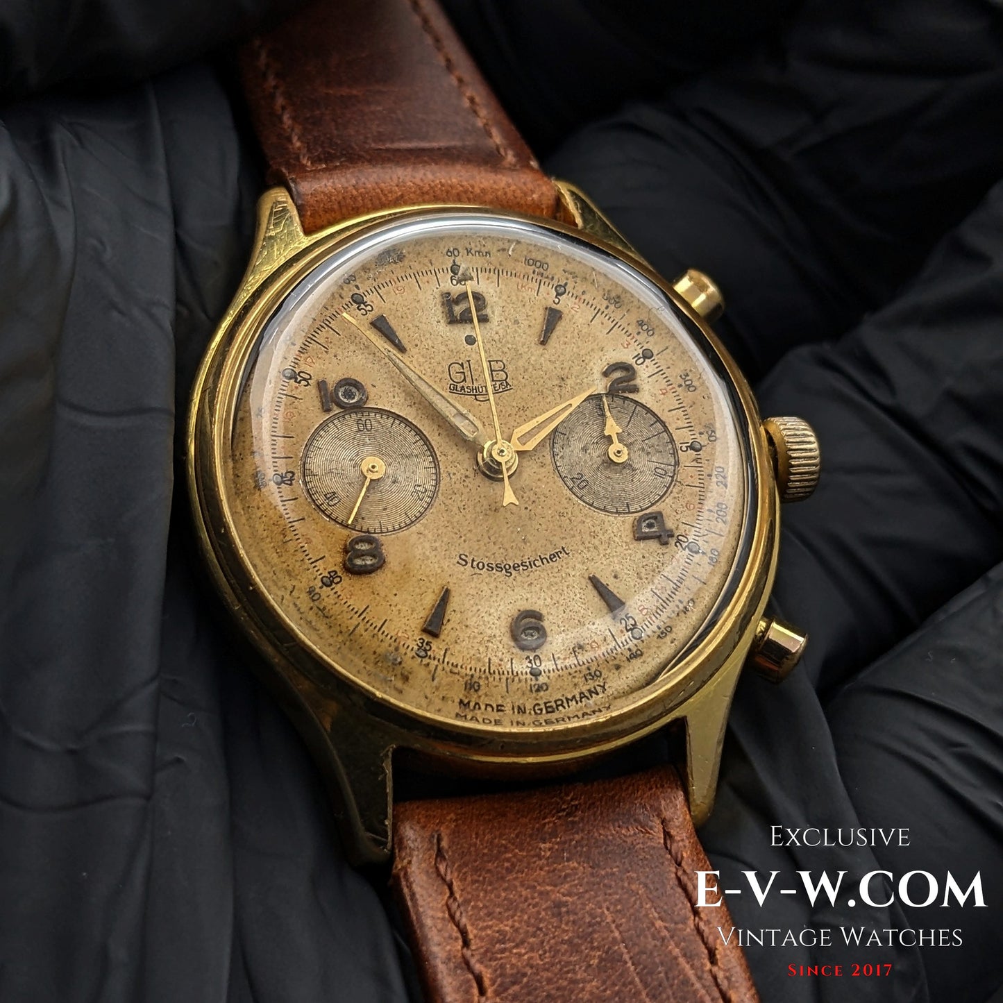 70 Years Old Vintage GUB Glashutte 64 Chronograph / Linited / Cal. 64 / Vintage 1950's