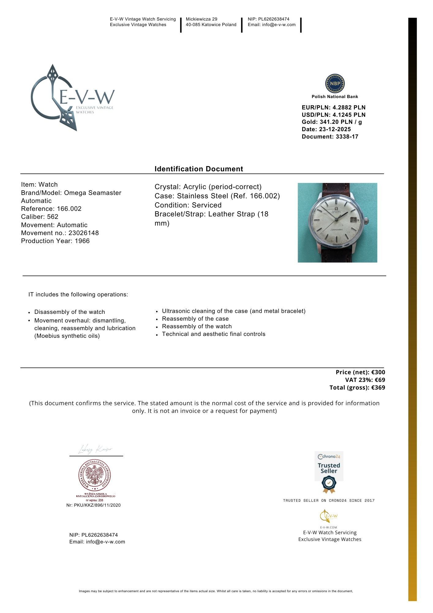 Omega Vintage | Omega Seamaster Automatic | Ref. 166.002 | Cal. 562 | Vintage 1966 | Serviced