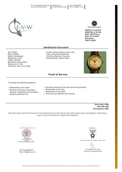 Atlantic Worldmaster| Cal. 969-4M | Vintage 1960s | Serviced