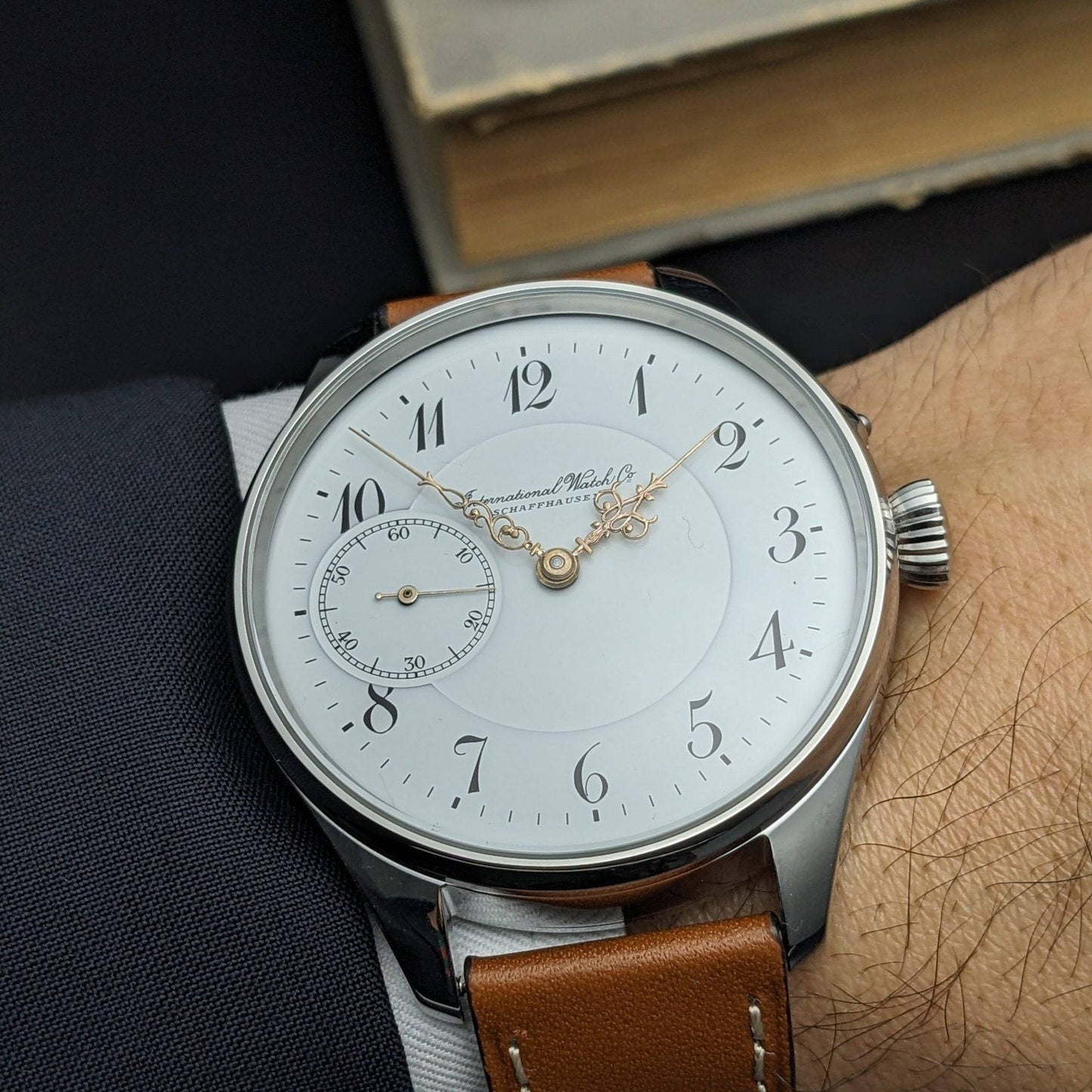 Antique 1907 IWC Schaffhausen Pocketwatch Conversion - Cal 52 / Serviced