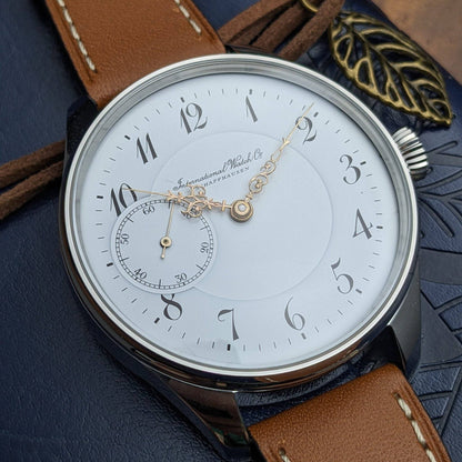 Antique 1907 IWC Schaffhausen Pocketwatch Conversion - Cal 52 / Serviced