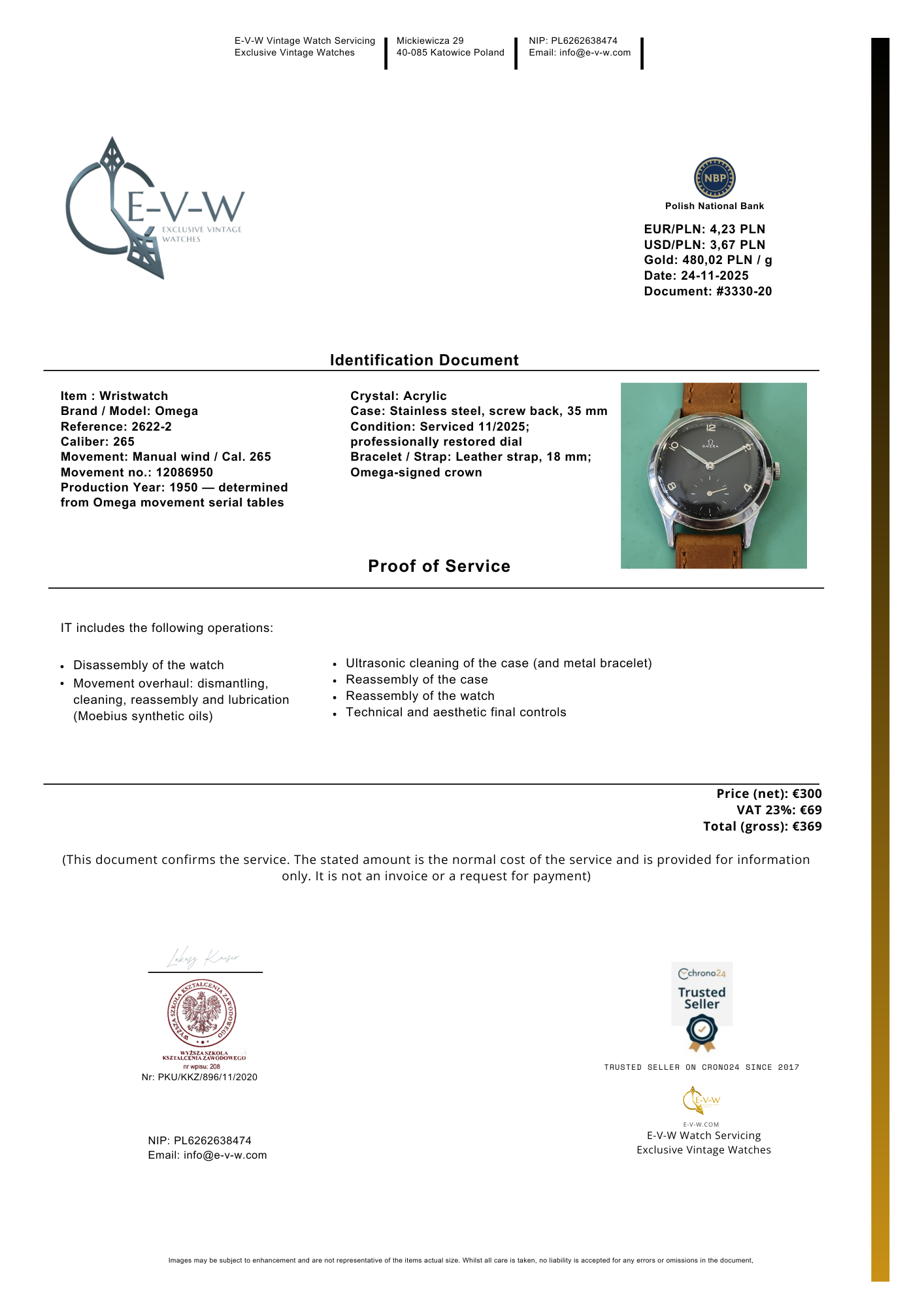 75 Years Old Black Omega | Ref. 2622-2 | Cal. 265(30T2 family) | Vintage 1950