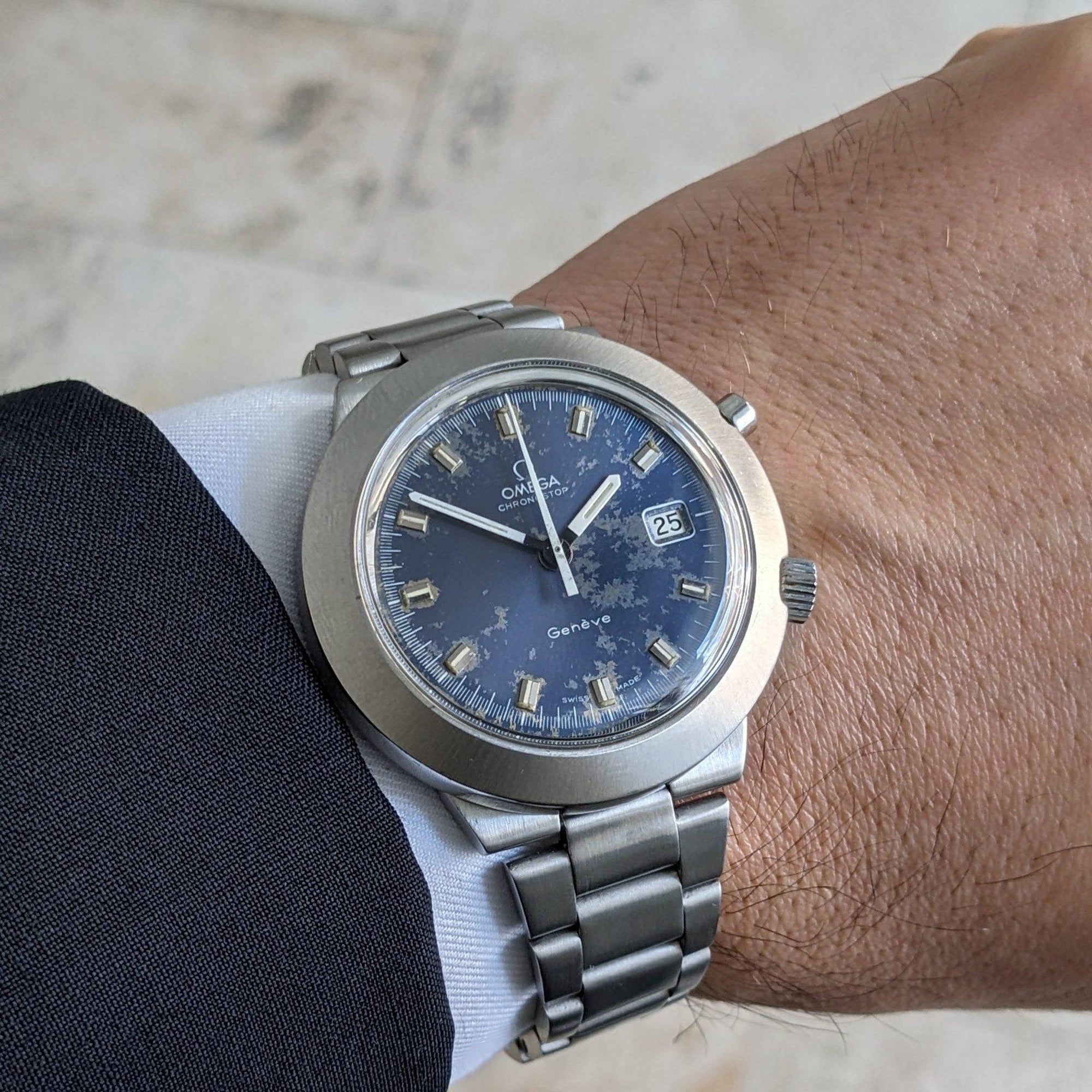 Montre rare Omega Chronostop Genève de 57 ans / Réf. 146012 / Cal. 920 / Vintage 1969 pour collectionneurs / Révisée