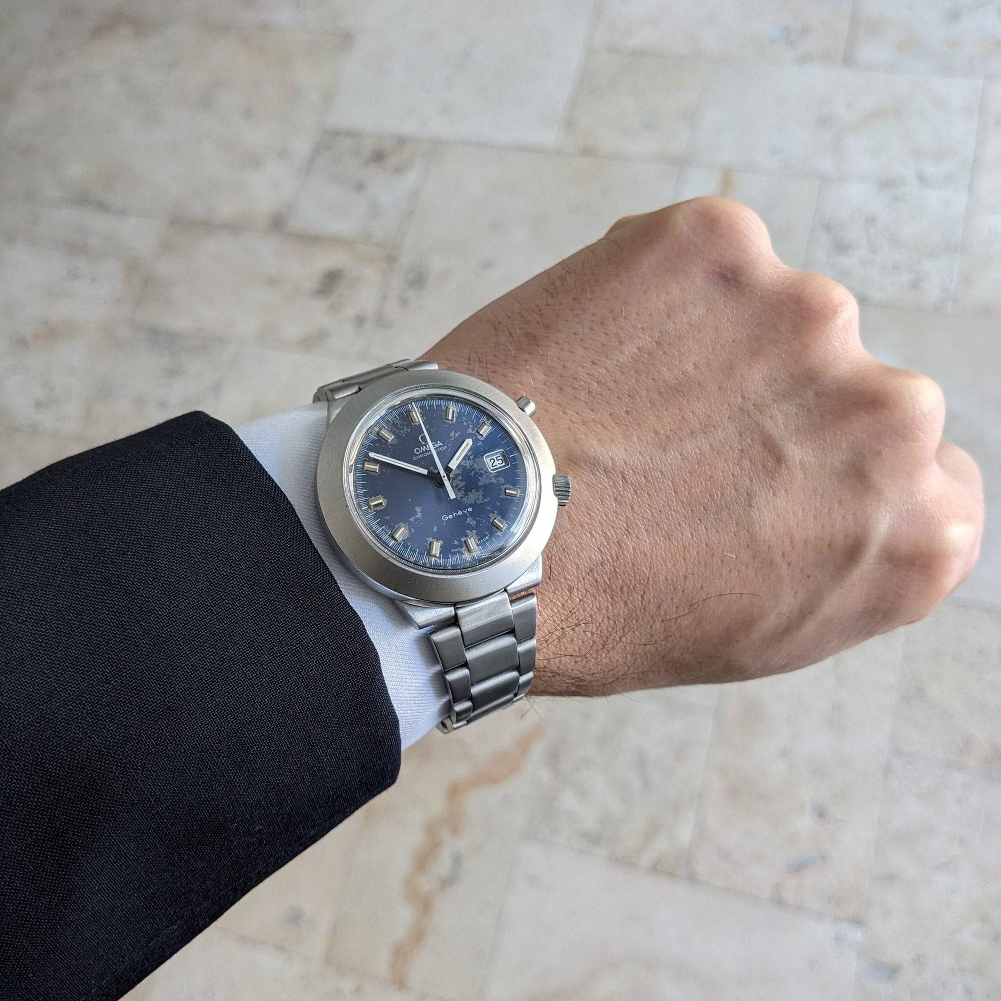 Montre rare Omega Chronostop Genève de 57 ans / Réf. 146012 / Cal. 920 / Vintage 1969 pour collectionneurs / Révisée