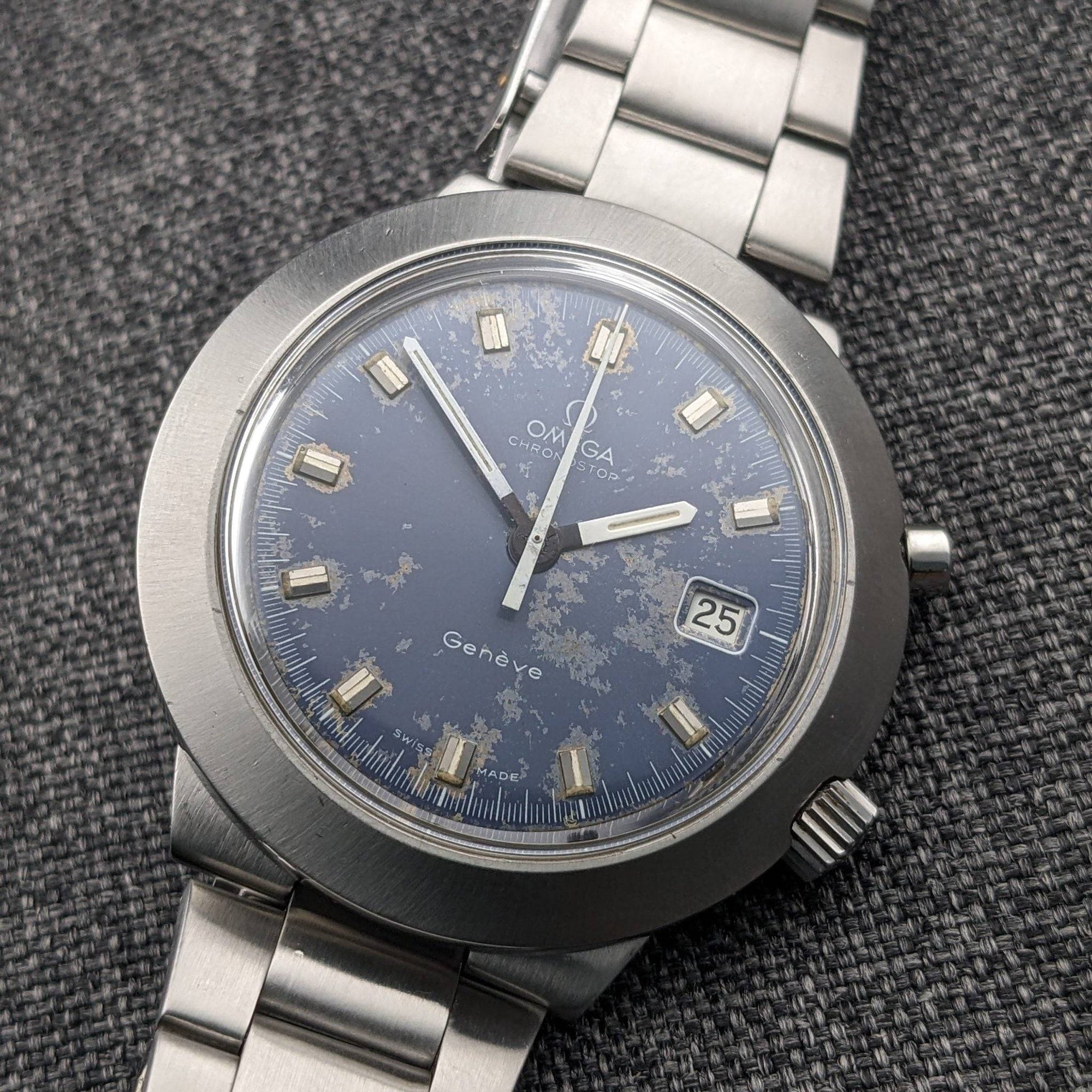 Montre rare Omega Chronostop Genève de 57 ans / Réf. 146012 / Cal. 920 / Vintage 1969 pour collectionneurs / Révisée