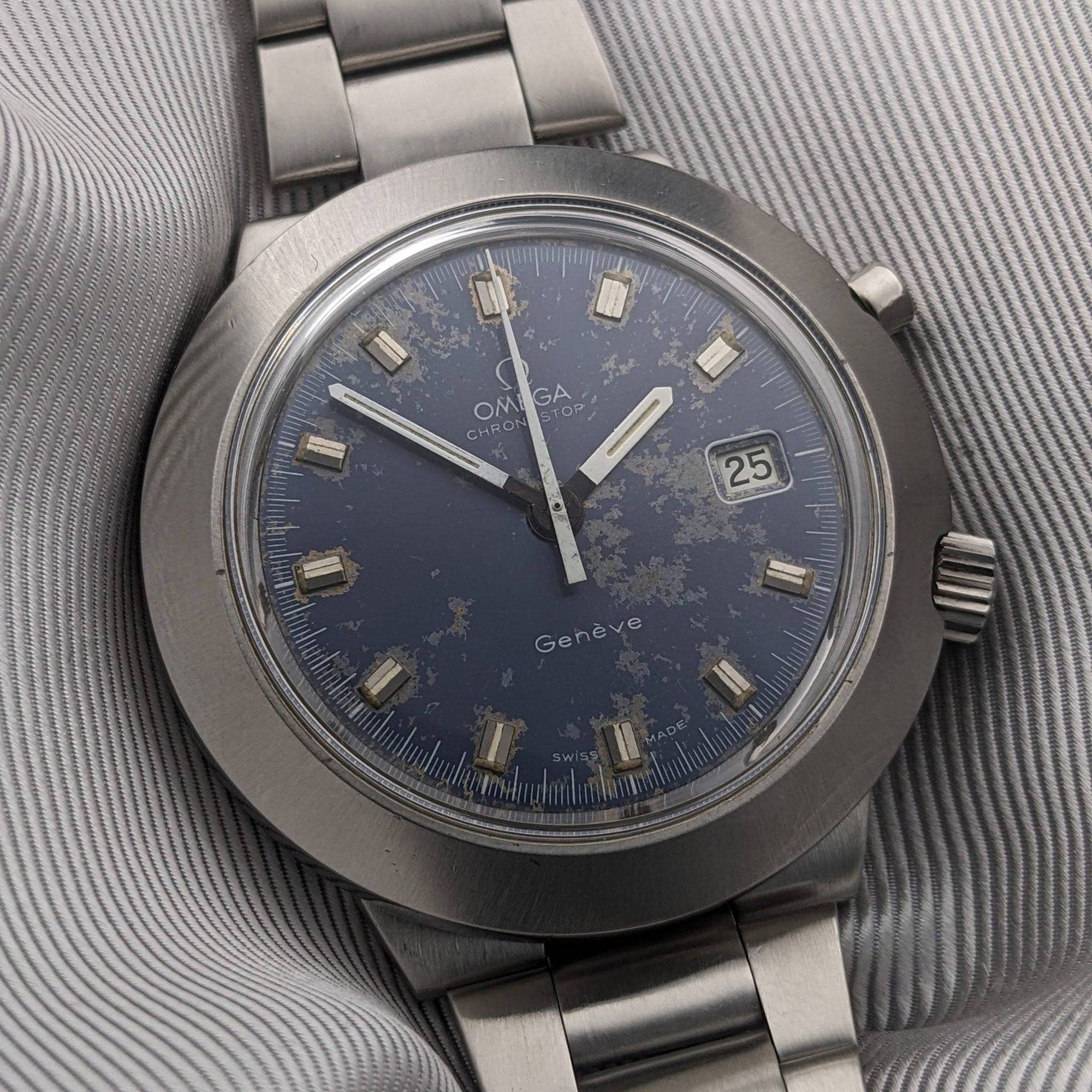 Montre rare Omega Chronostop Genève de 57 ans / Réf. 146012 / Cal. 920 / Vintage 1969 pour collectionneurs / Révisée
