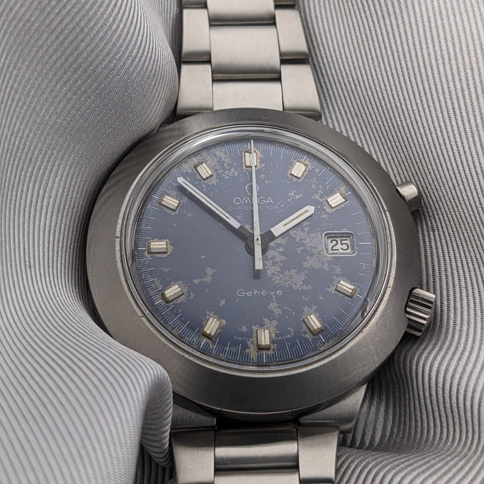 Montre rare Omega Chronostop Genève de 57 ans / Réf. 146012 / Cal. 920 / Vintage 1969 pour collectionneurs / Révisée