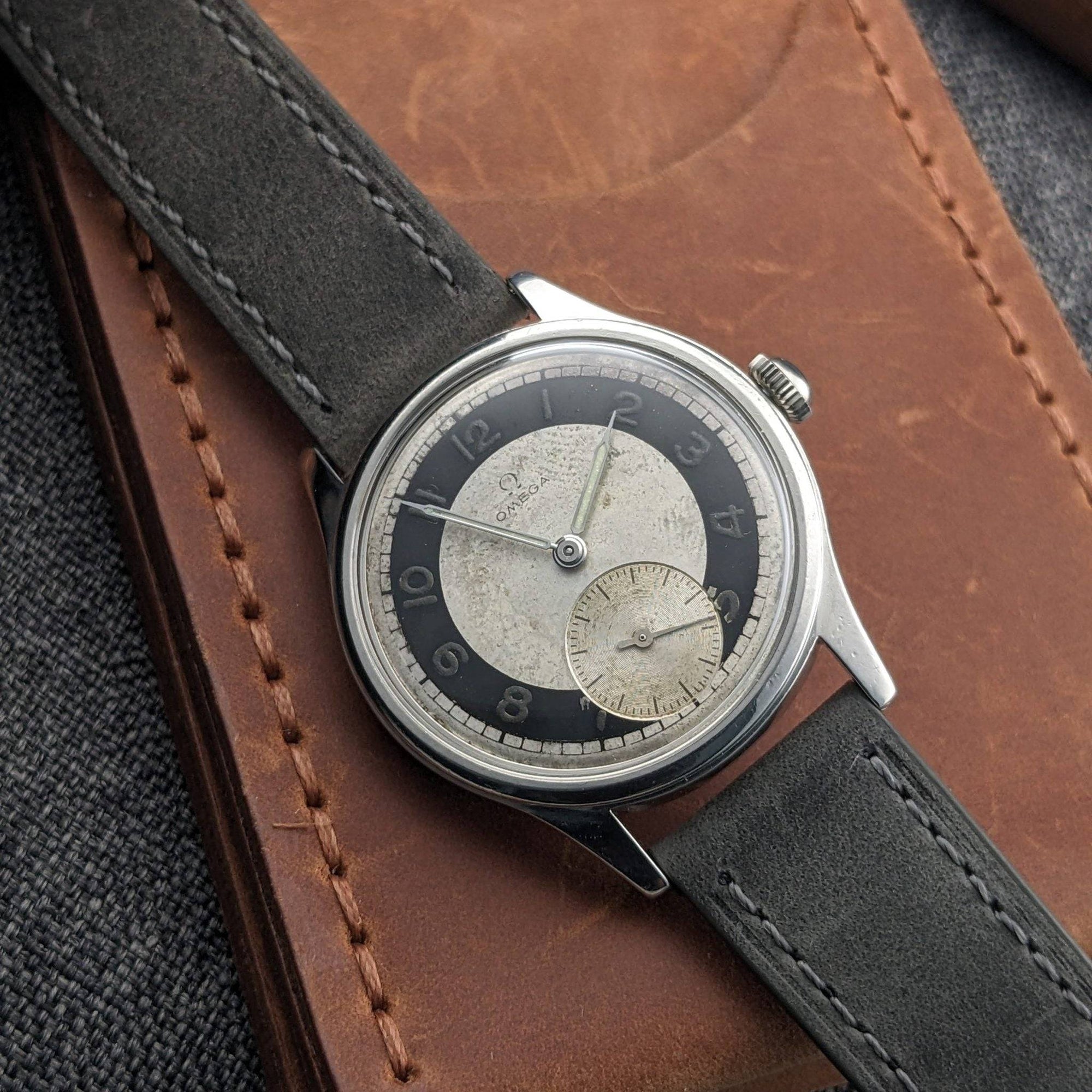 Montre WWII Omega Suveran Bullseye 2400-7 Vintage 1945 / Révisée