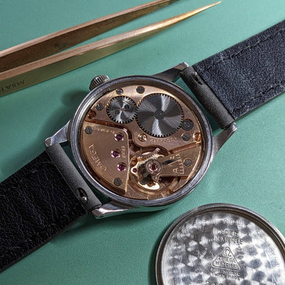 WWII Omega Suveran Bullseye Watch 2400-7 Vintage 1945 / Serviced