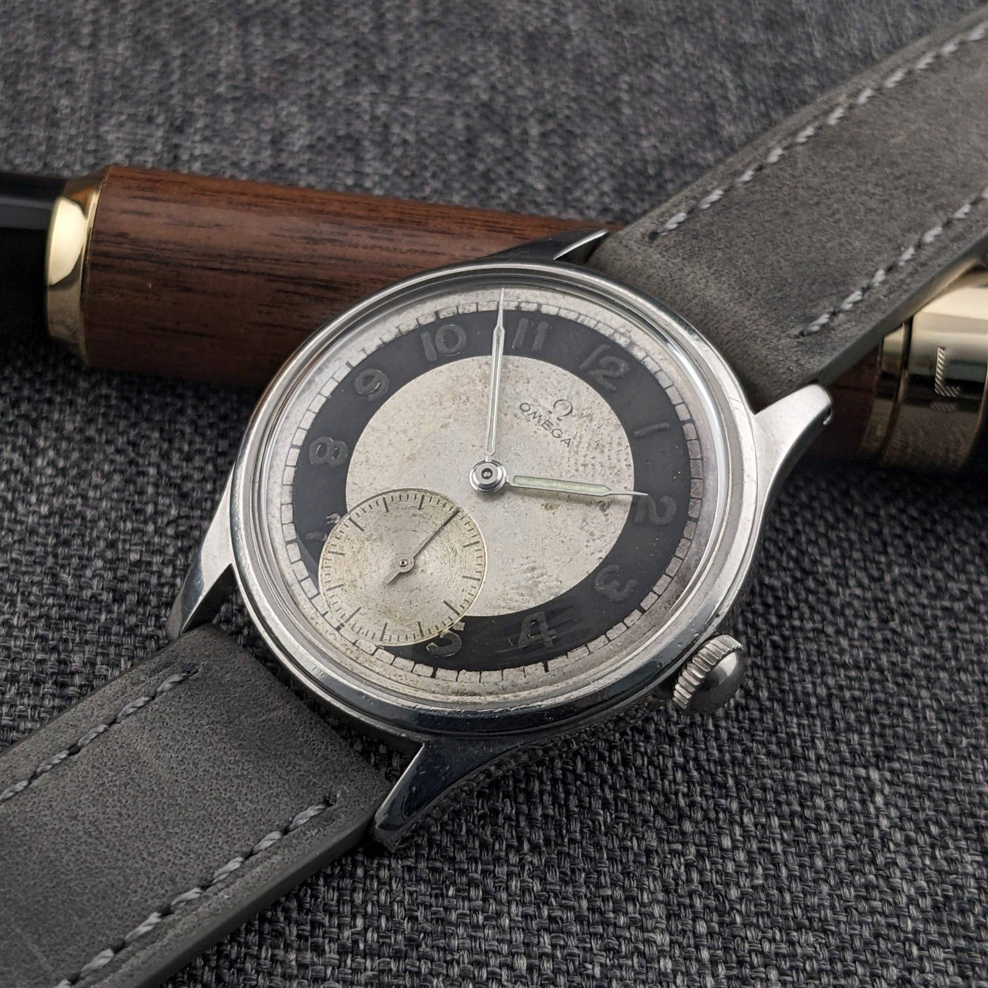 Montre WWII Omega Suveran Bullseye 2400-7 Vintage 1945 / Révisée