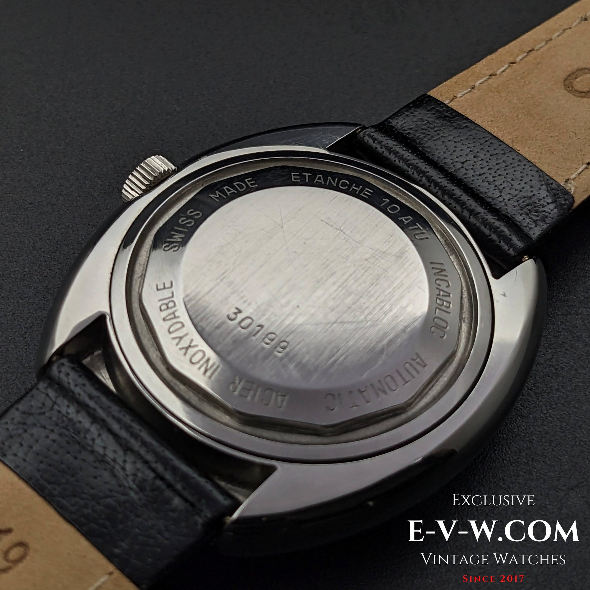 Milus UFO Automatic / Jumbo 38mm / Cal.2780 / Zwarte wijzerplaat / Vintage jaren 70