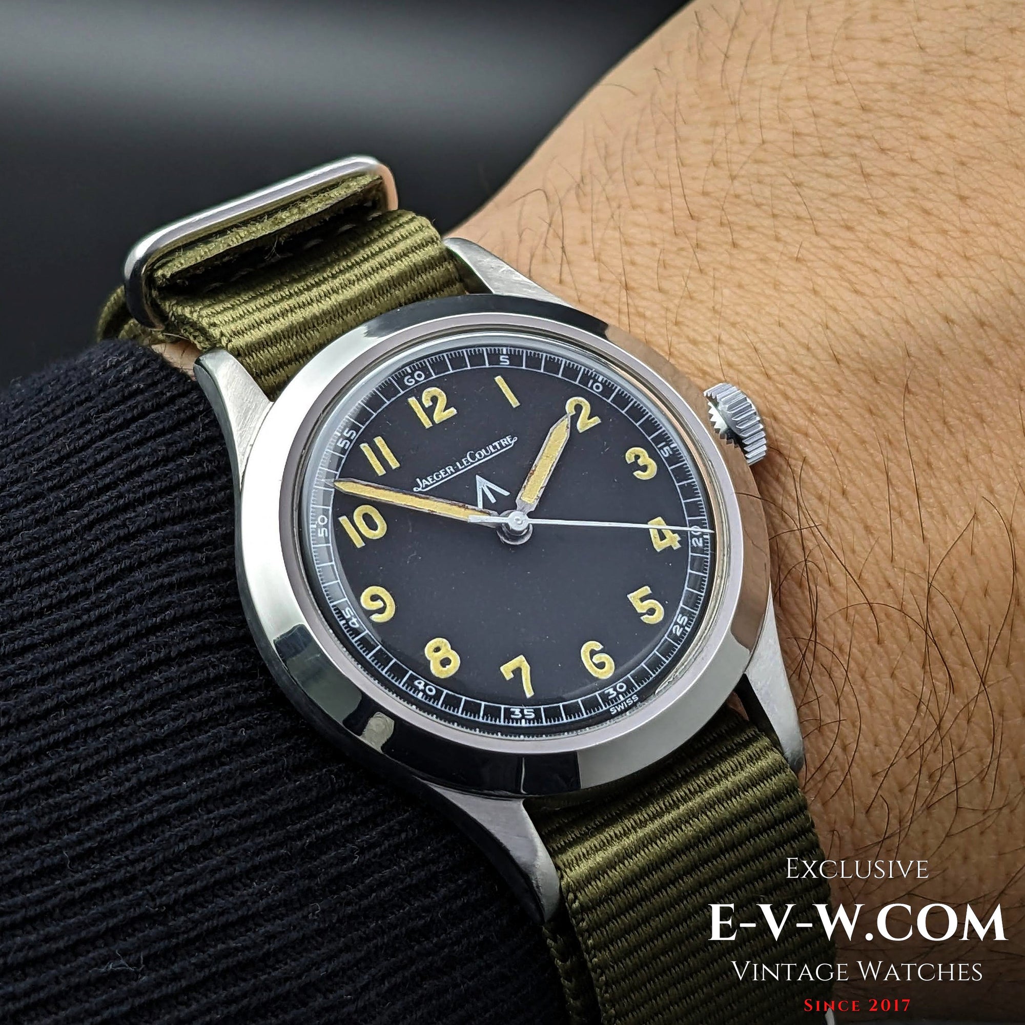 Rarissimo Jaeger LeCoultre Military ADRI (Esercito della Repubblica di Indonesia) Dirty Dozen WWW / Cal 885 / Vintage anni '40