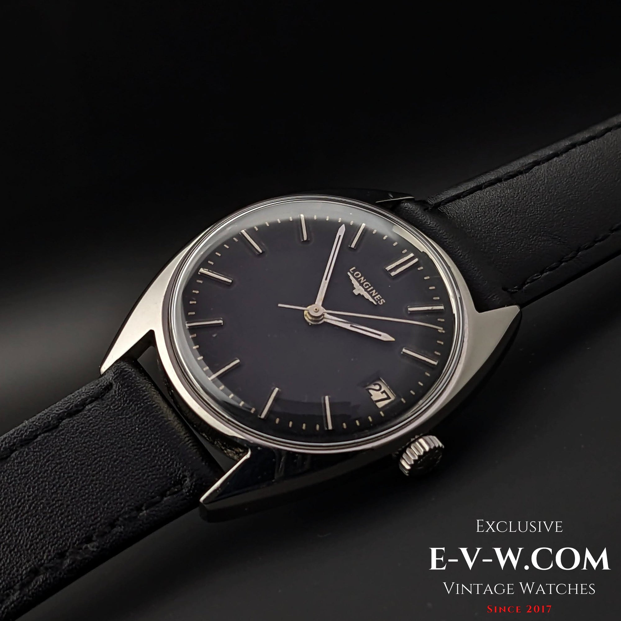 Longines Classic / Black dial / cal. 285 / ref.8306 5 /  Vintage 1969