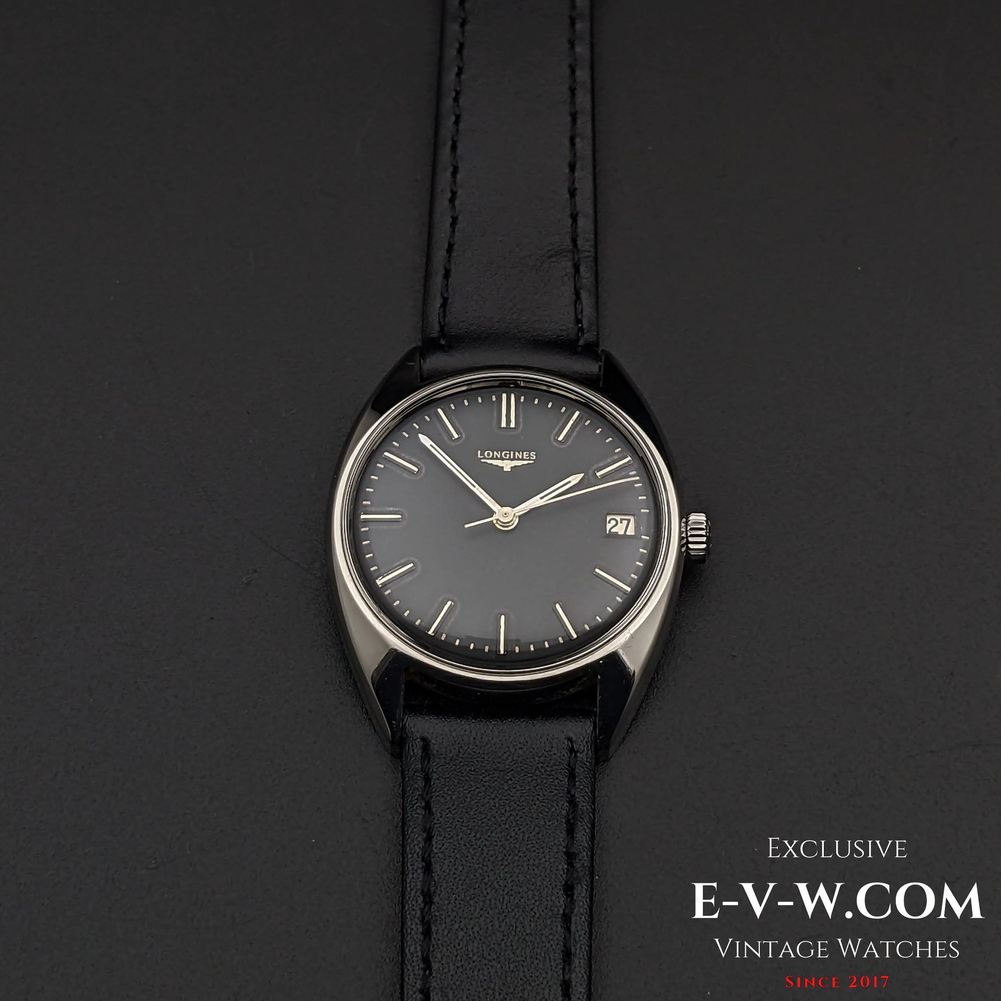 Longines Classic / Black dial / cal. 285 / ref.8306 5 /  Vintage 1969