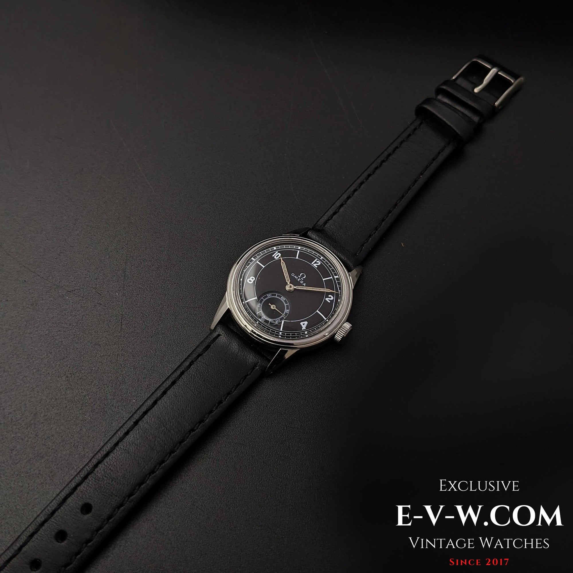 88 jaar oude Omega met zwarte wijzerplaat / Zeldzaam kaliber R17.8 / Vintage 1935 