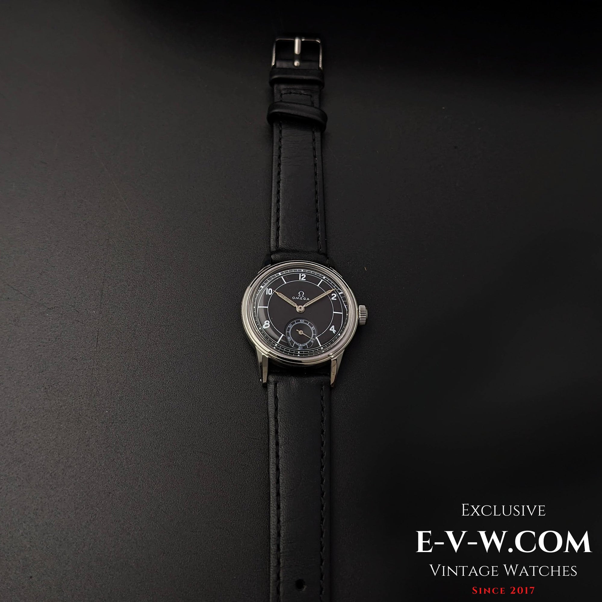 88 jaar oude Omega met zwarte wijzerplaat / Zeldzaam kaliber R17.8 / Vintage 1935 