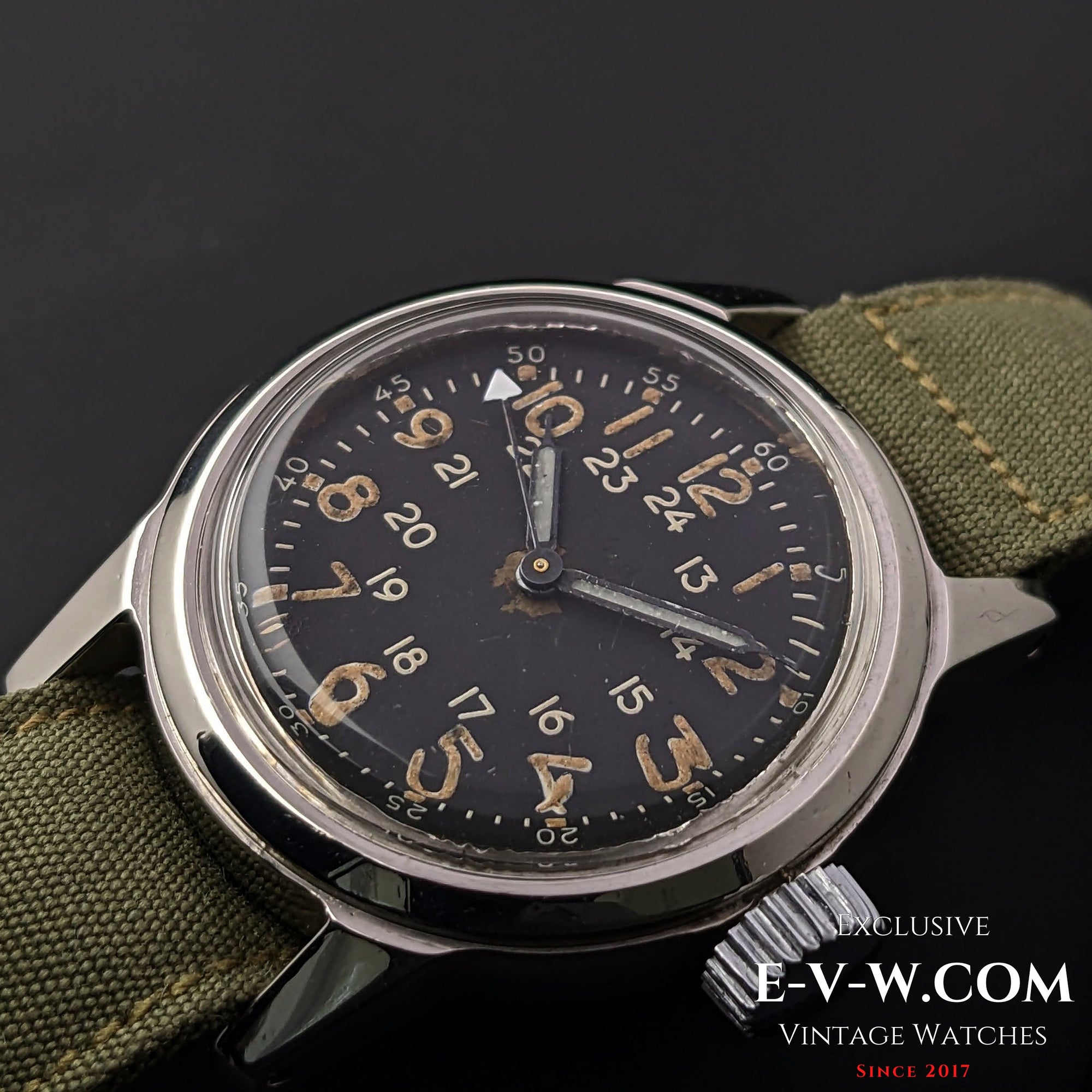 Elgin A-17 MIL-W-6433 del ejército estadounidense, época de la Guerra de Corea / Cal. F4667 Vintage, década de 1950