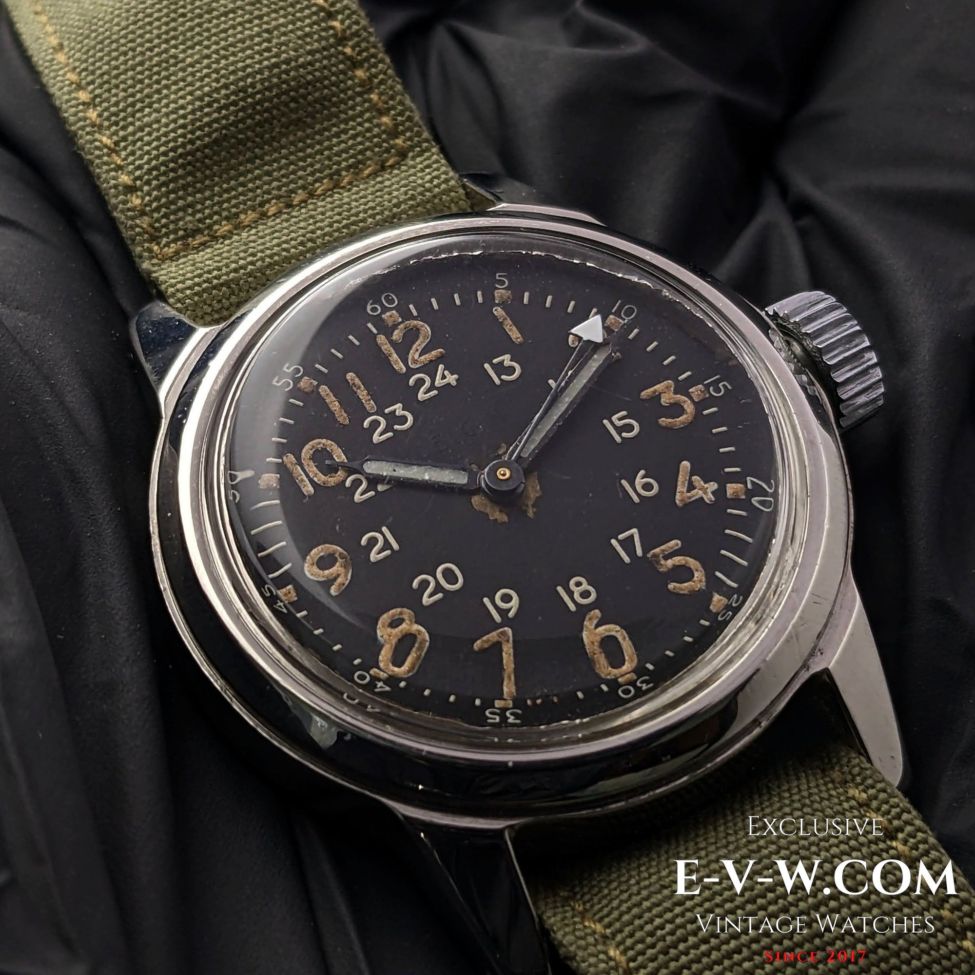Elgin A-17 MIL-W-6433 del ejército estadounidense, época de la Guerra de Corea / Cal. F4667 Vintage, década de 1950