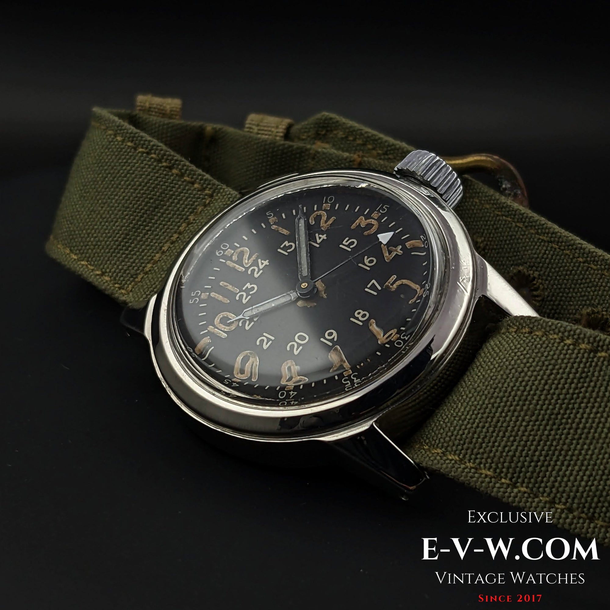 Elgin A-17 MIL-W-6433 del ejército estadounidense, época de la Guerra de Corea / Cal. F4667 Vintage, década de 1950