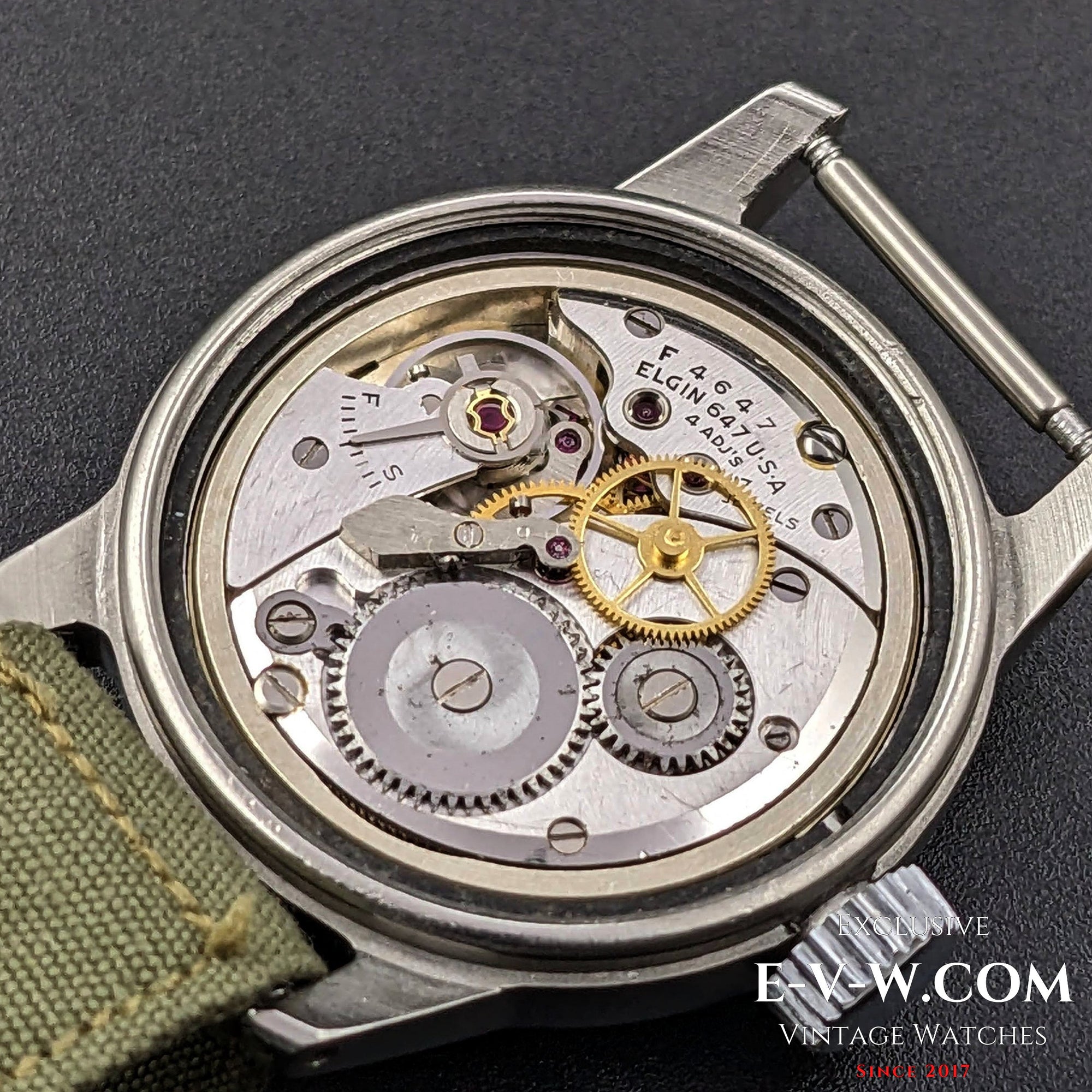Elgin A-17 MIL-W-6433 del ejército estadounidense, época de la Guerra de Corea / Cal. F4667 Vintage, década de 1950