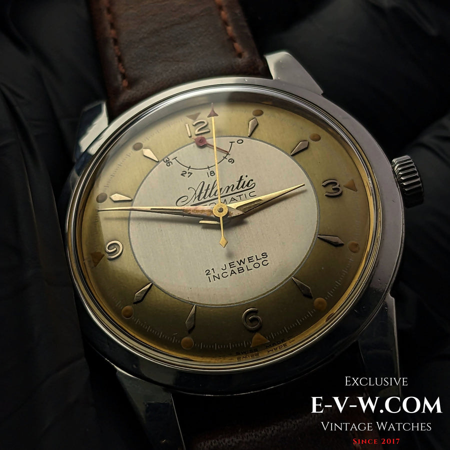 Very Rare Vitnage 1970 Atlantic Automatic / Power Reserve / Two tone Bull's Eye Dial Cal.AS 1382N