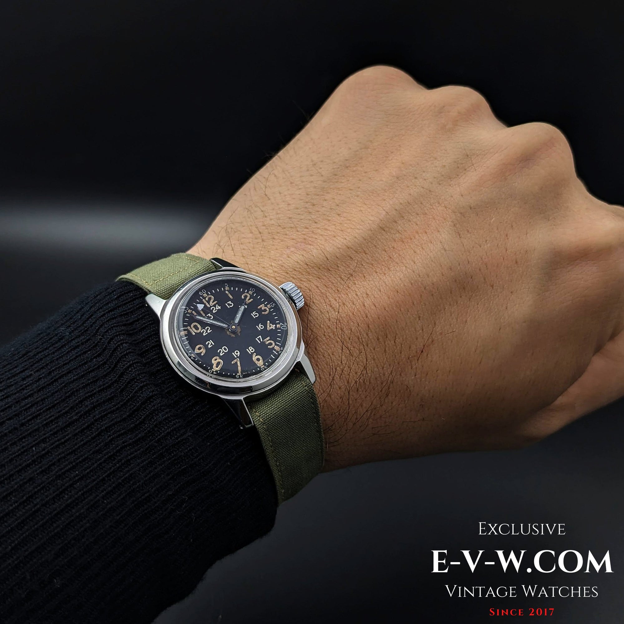 Elgin A-17 MIL-W-6433 del ejército estadounidense, época de la Guerra de Corea / Cal. F4667 Vintage, década de 1950