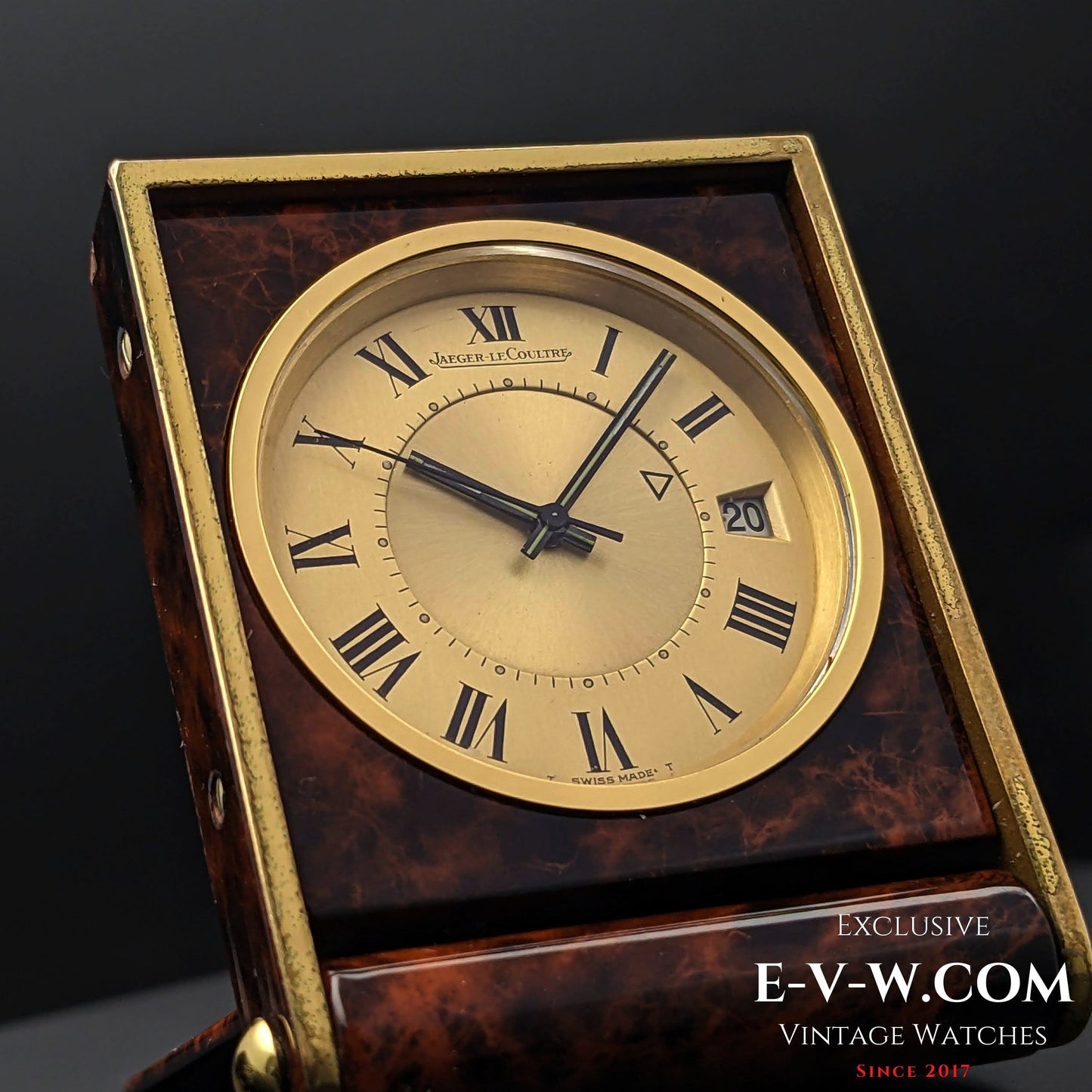Unique 60 Years Old Art Deco Travel Alarm Clock Jaeger LeCoultre Memovox /  Cal.911 / Vintage1960s.
