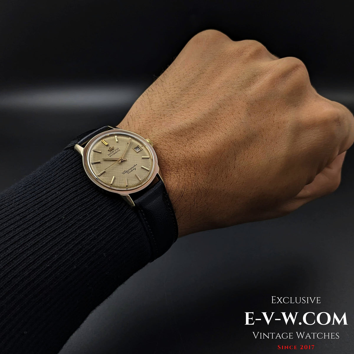 Montre Concord Automatique Vintage Jour Date – Cadran Marron Plaqué Or – Rétro Et élégante