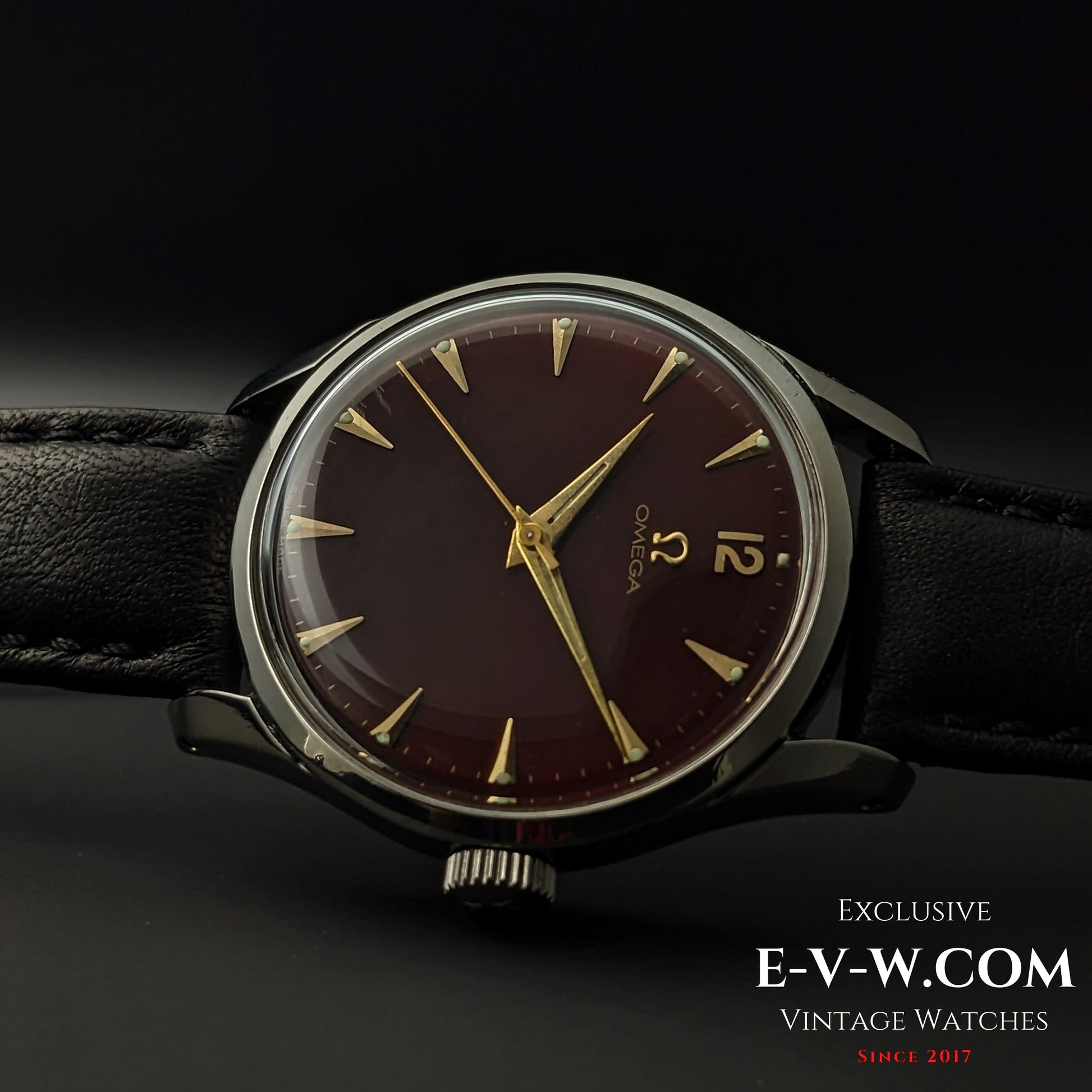 74 Years Old Vintage Omega Classic / Bordeaux Dial / Ref. 2640-3 / Cal. 283 (30T2) / Vintage 1950