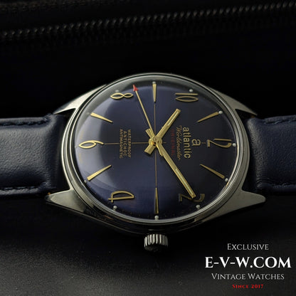 55 Years Old Vintage Atlantic Worldmaster Original Blue / Cal. 969 / Vintage 1970