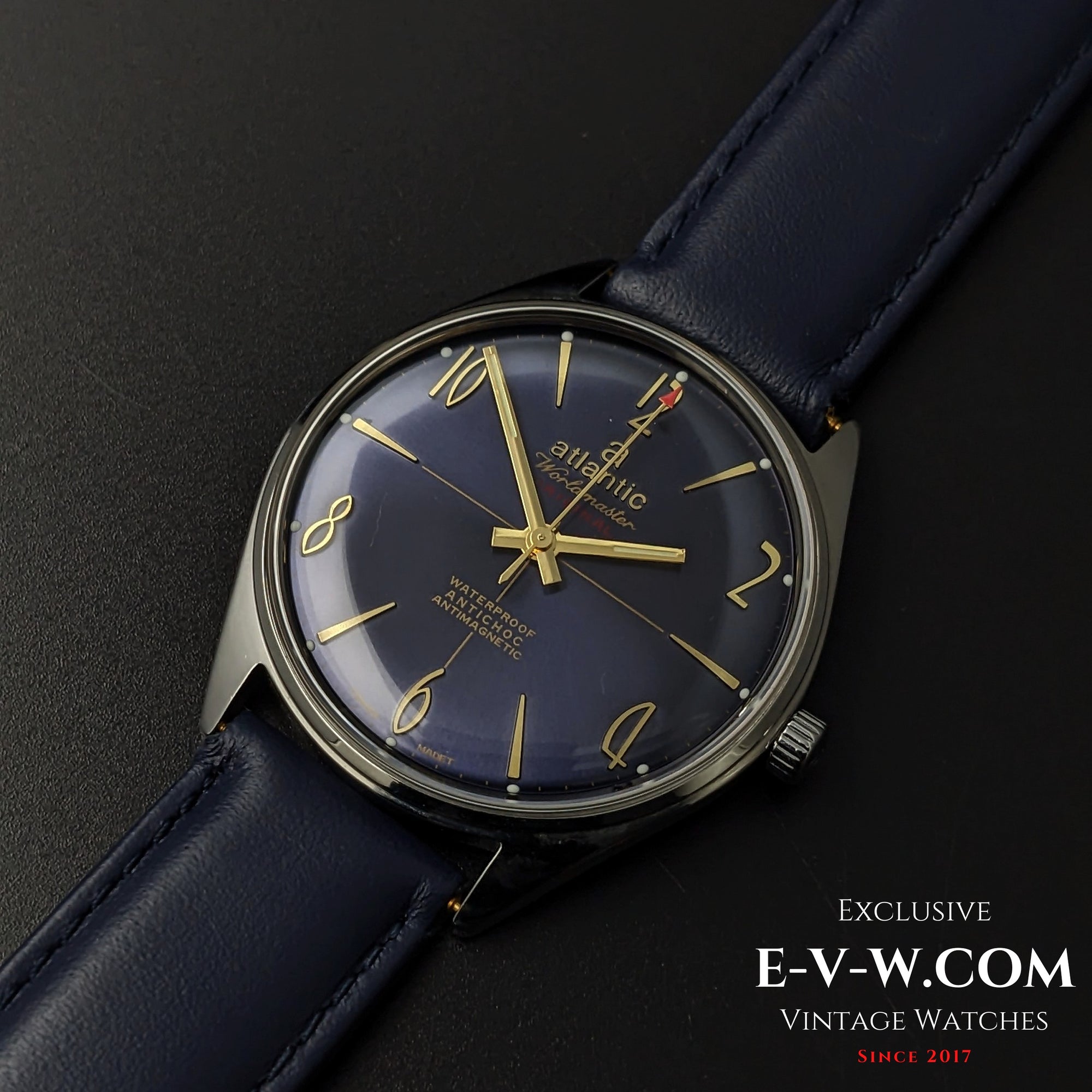 55 Years Old Vintage Atlantic Worldmaster Original Blue / Cal. 969 / Vintage 1970
