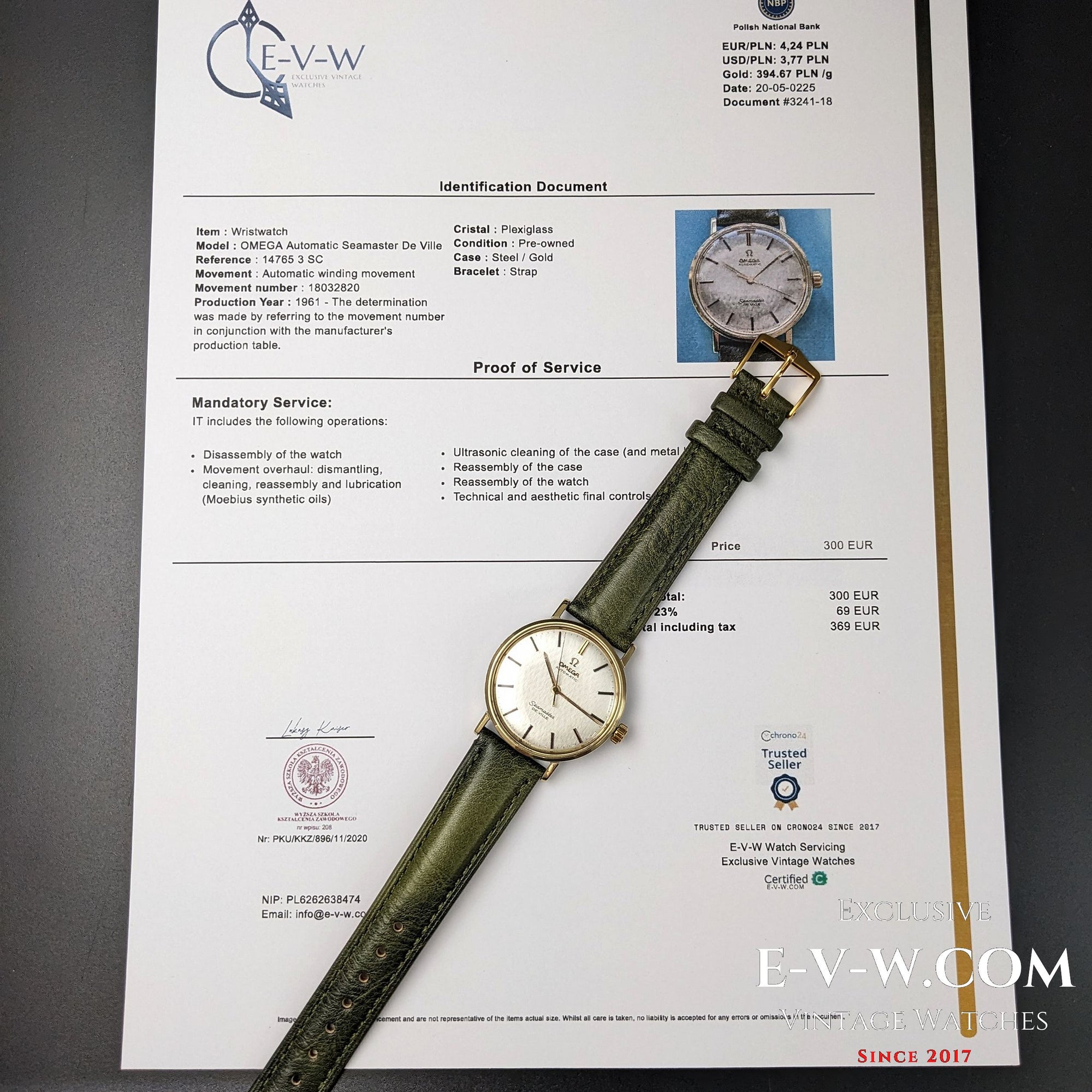 64 jaar oude vintage Omega Automatic Seamaster De Ville / Zeldzame wijzerplaat met boomschorsstructuur / Ref. 14765 3SC / Kaliber 552 / Vintage 1961