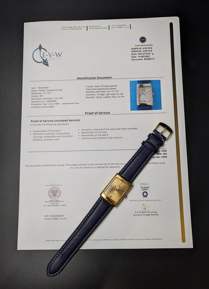 Omega De Ville Automatic Rectangular Gold plaque | Ref. 151.031 | Cal. 681 | Vintage 1969 | Serviced