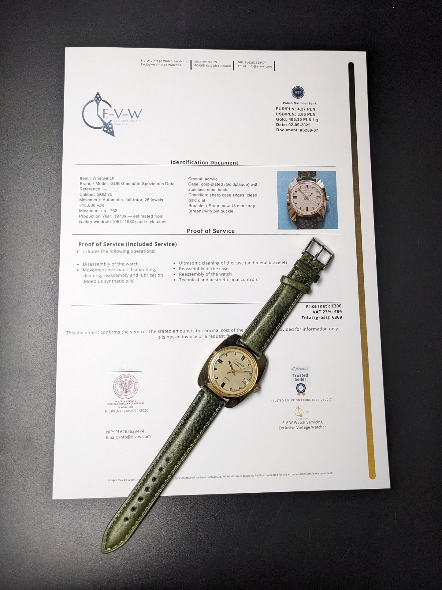 NOS — Early 1970s — Glashuette — Spezimatic — Automatic — GUB 75 — Vintage 1970s — Serviced