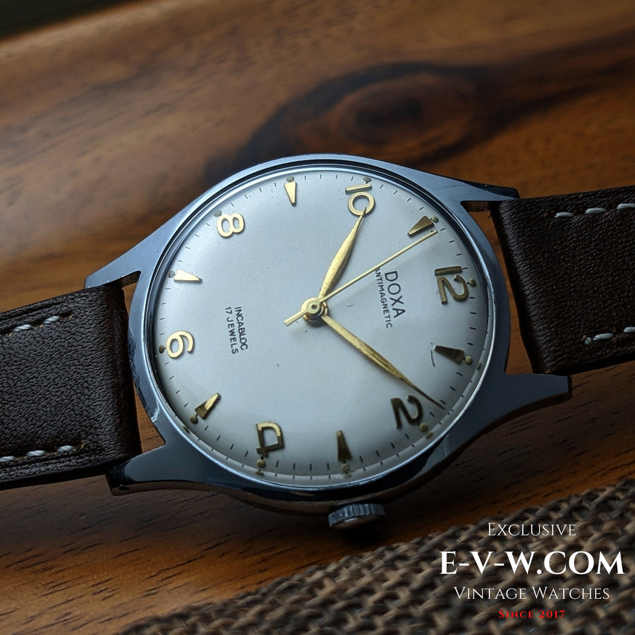 Jaren 1950 — DOXA — Antimagnetisch — Kaliber .380 FFR — Vintage jaren 1950 — Onderhouden
