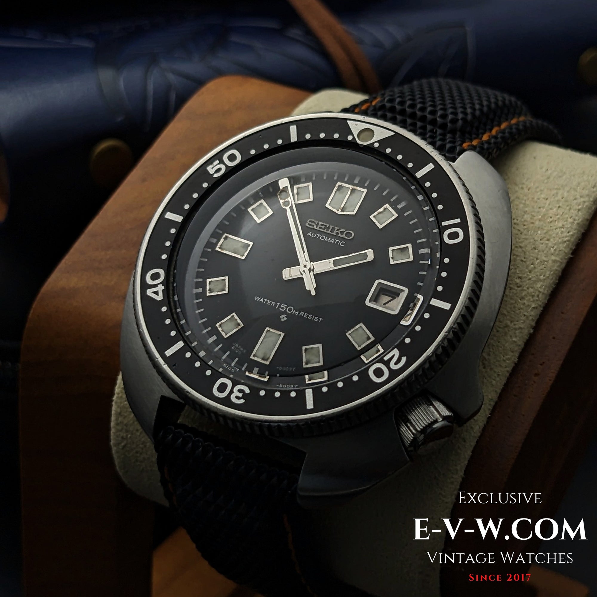 ساعة عتيقة عمرها 55 سنة SEIKO Diver Capitan Willard أوتوماتيكية، مرجع 6105-8110 / العيار 6105B / عتيقة من سبعينات القرن الماضي / تم صيانتها