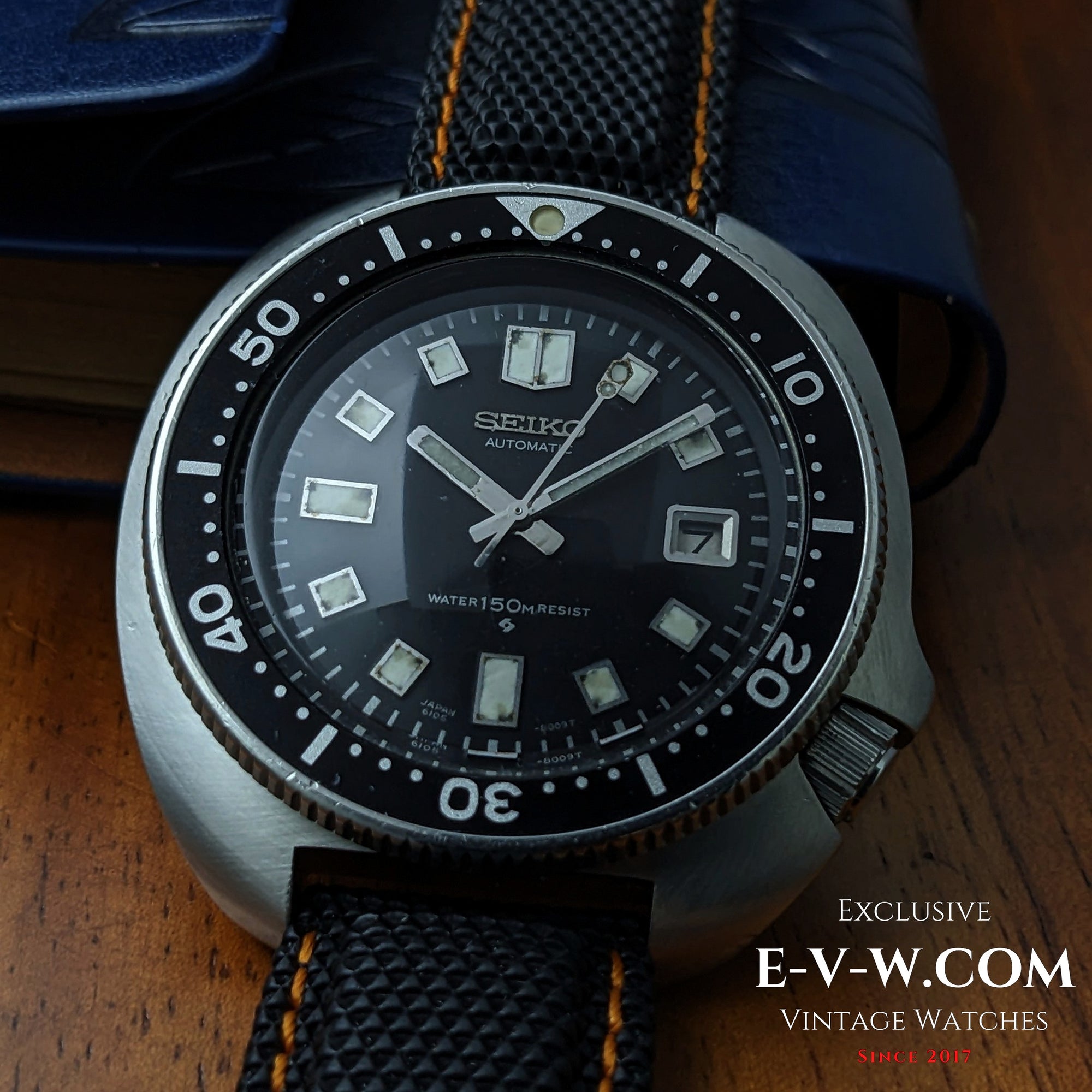 ساعة عتيقة عمرها 55 سنة SEIKO Diver Capitan Willard أوتوماتيكية، مرجع 6105-8110 / العيار 6105B / عتيقة من سبعينات القرن الماضي / تم صيانتها