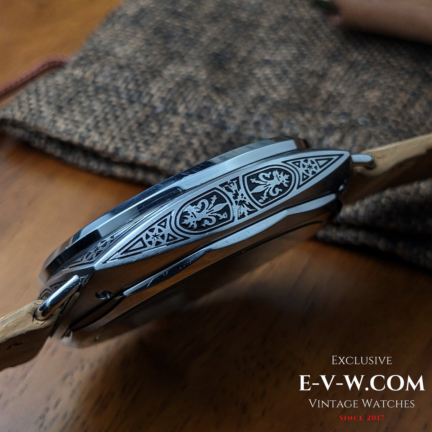 Antique 1920s  Eberhard & Co conversion with 18-jewel pocket watch movement and exhibition back