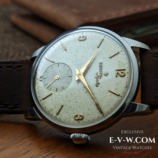 RARE 1950s Zenith Sporto | Cal. 40 | Rare Patented Transparent Dust Cover| Serviced