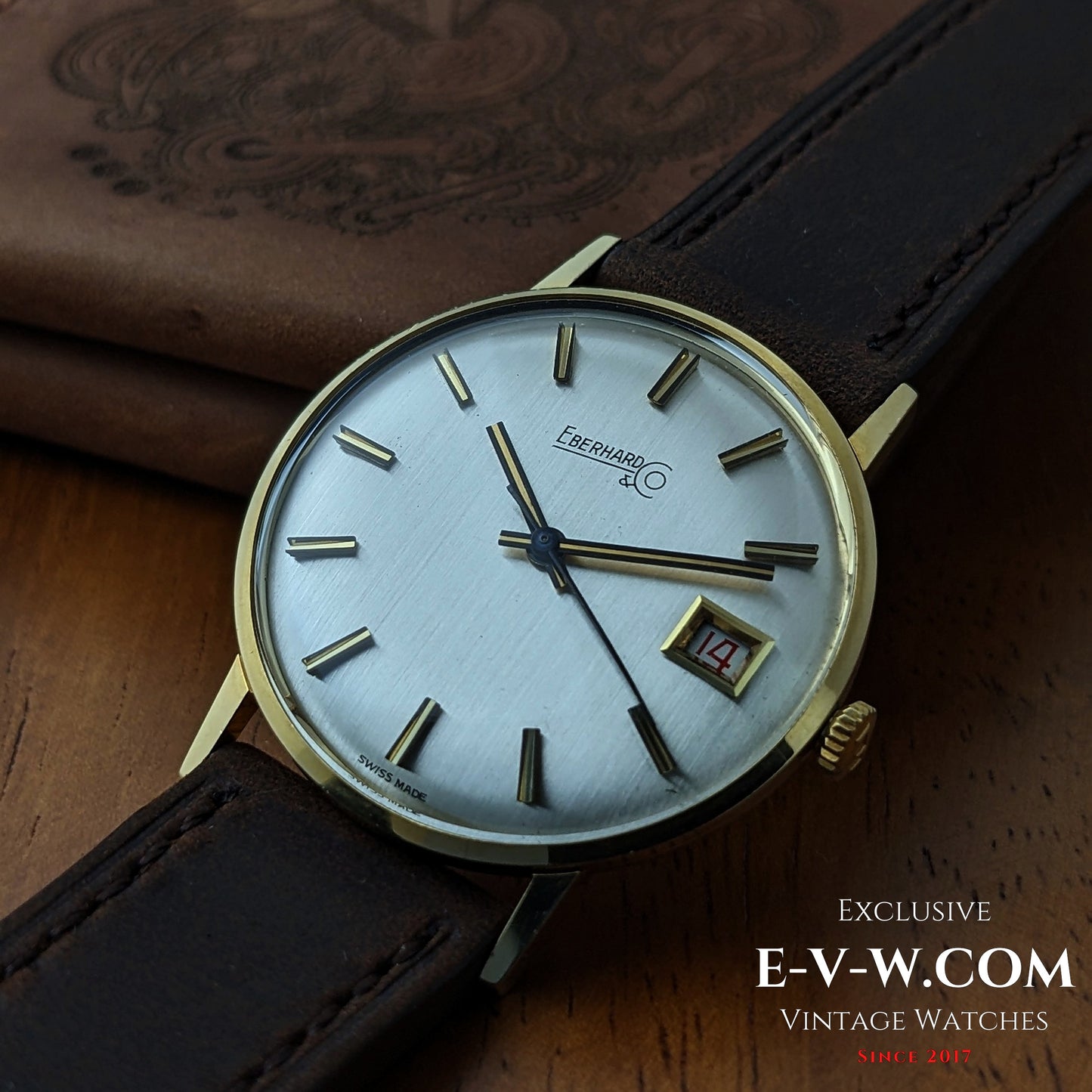 1960s Eberhard & Co 18k Gold Dress Watch | Rare Roulette Date Indicator | Cal. 236-129 |