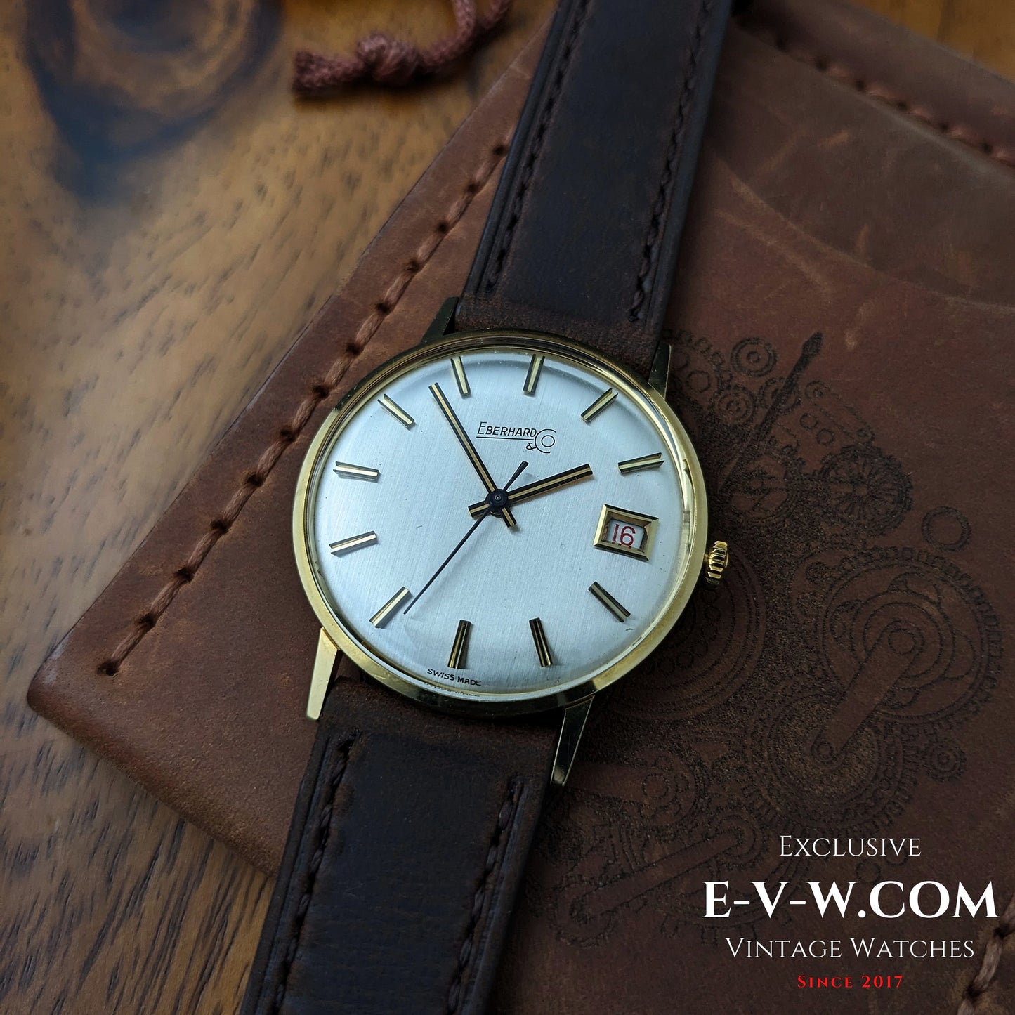 1960s Eberhard & Co 18k Gold Dress Watch | Rare Roulette Date Indicator | Cal. 236-129 |